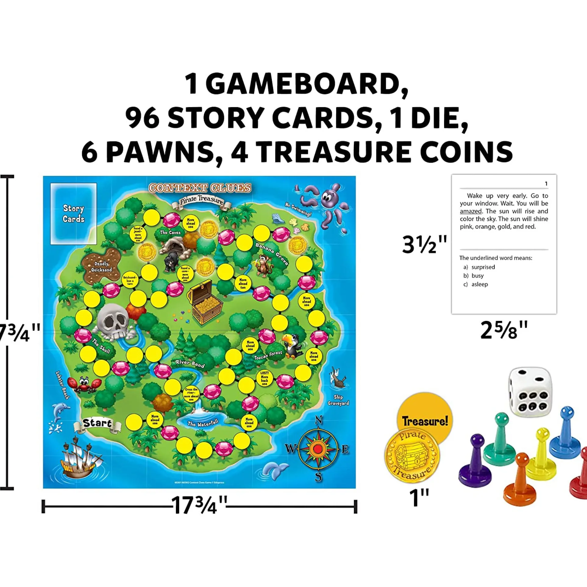 Learning Well Games Context Clues Pirate Treasure Game - Red Level 2.0-3.5