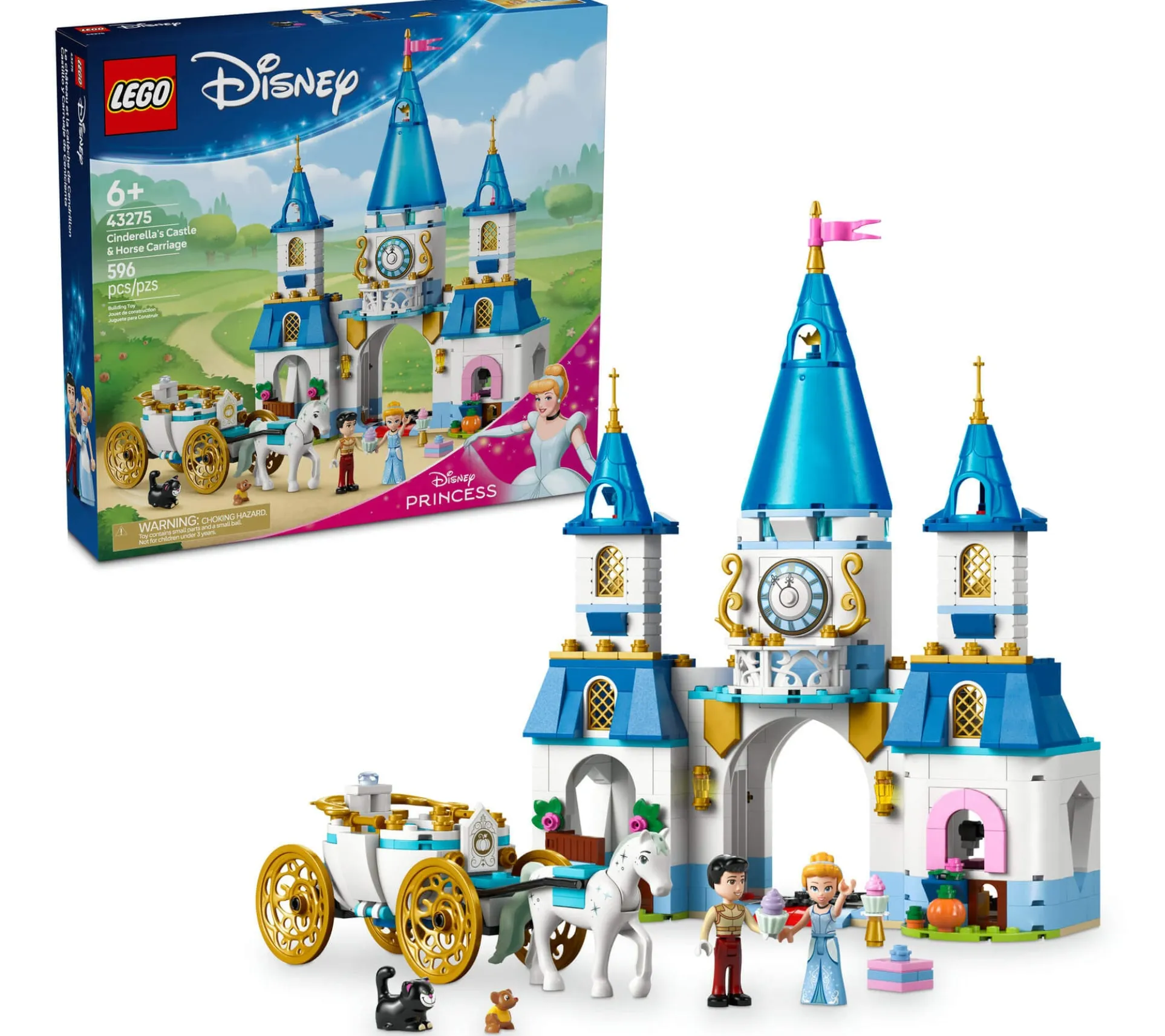 LEGO | Disney Princess Cinderella's 596-Piece Castle & Horse Carriage Building Set