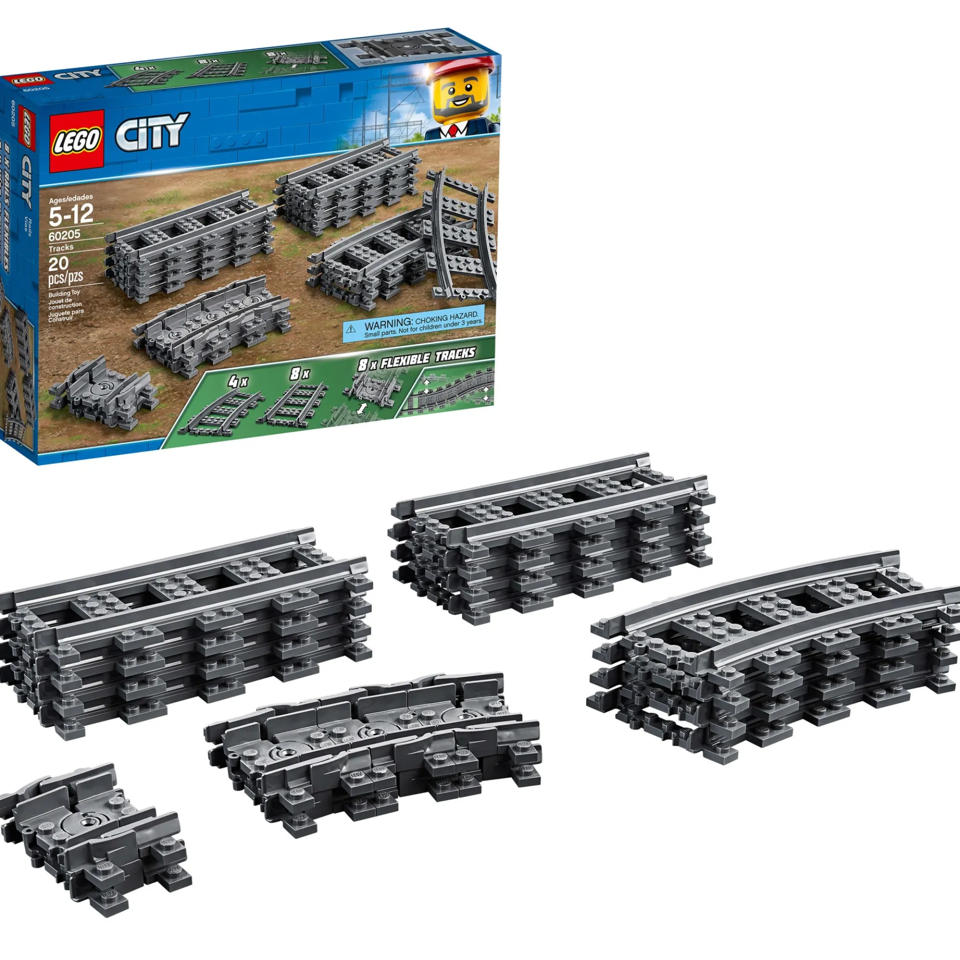 LEGO City 60205 Train Track Expansion Set - 20 Pieces