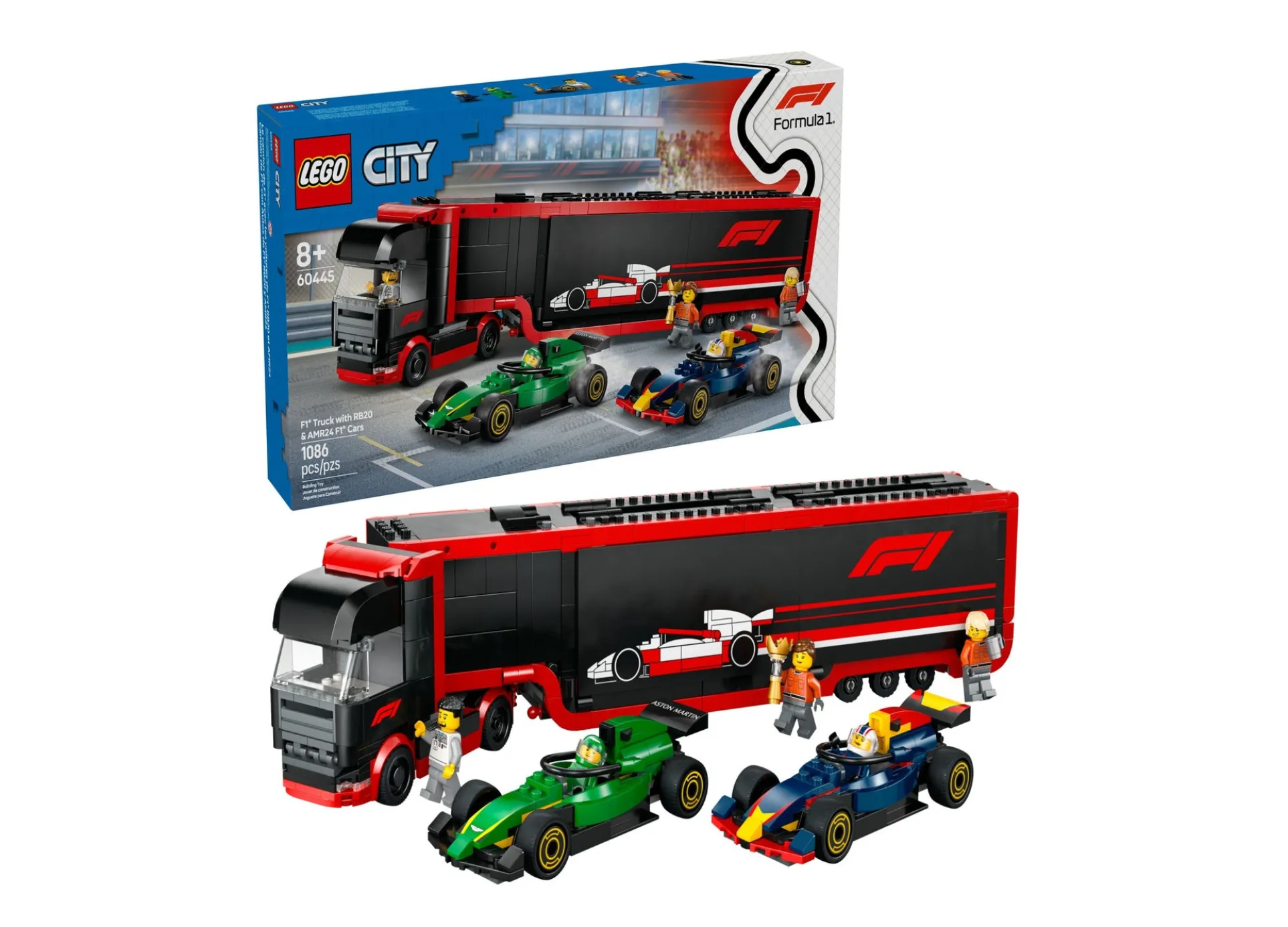 LEGO City F1 Racing Transport Truck and Car Set 60445 - 1086 Pieces