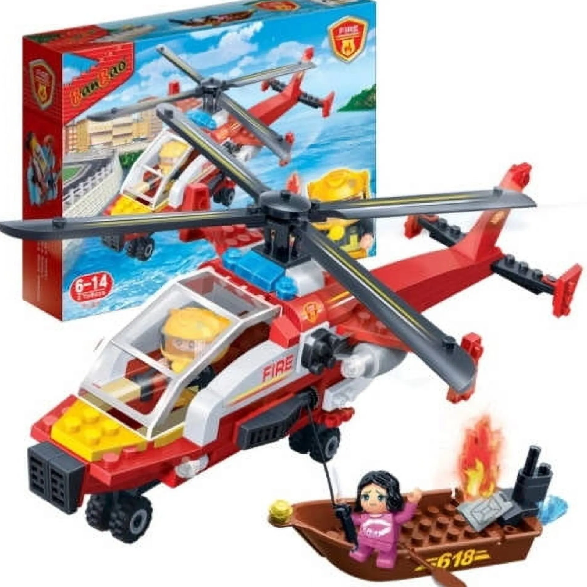 LEGO City Fire Rescue Helicopter Playset with Minifigures