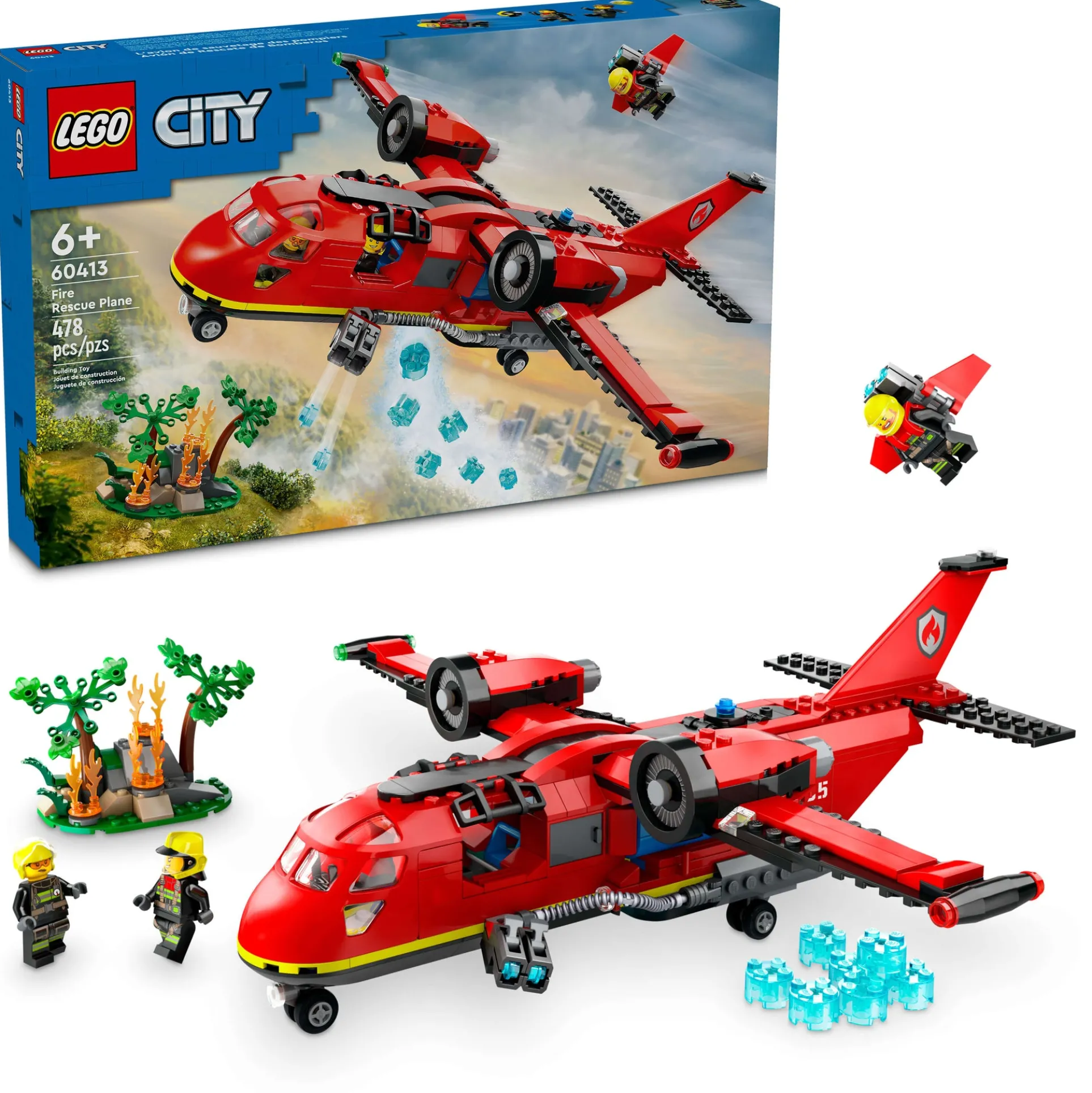 LEGO City Fire Rescue Plane Adventure Set 60413 - 478 Pieces