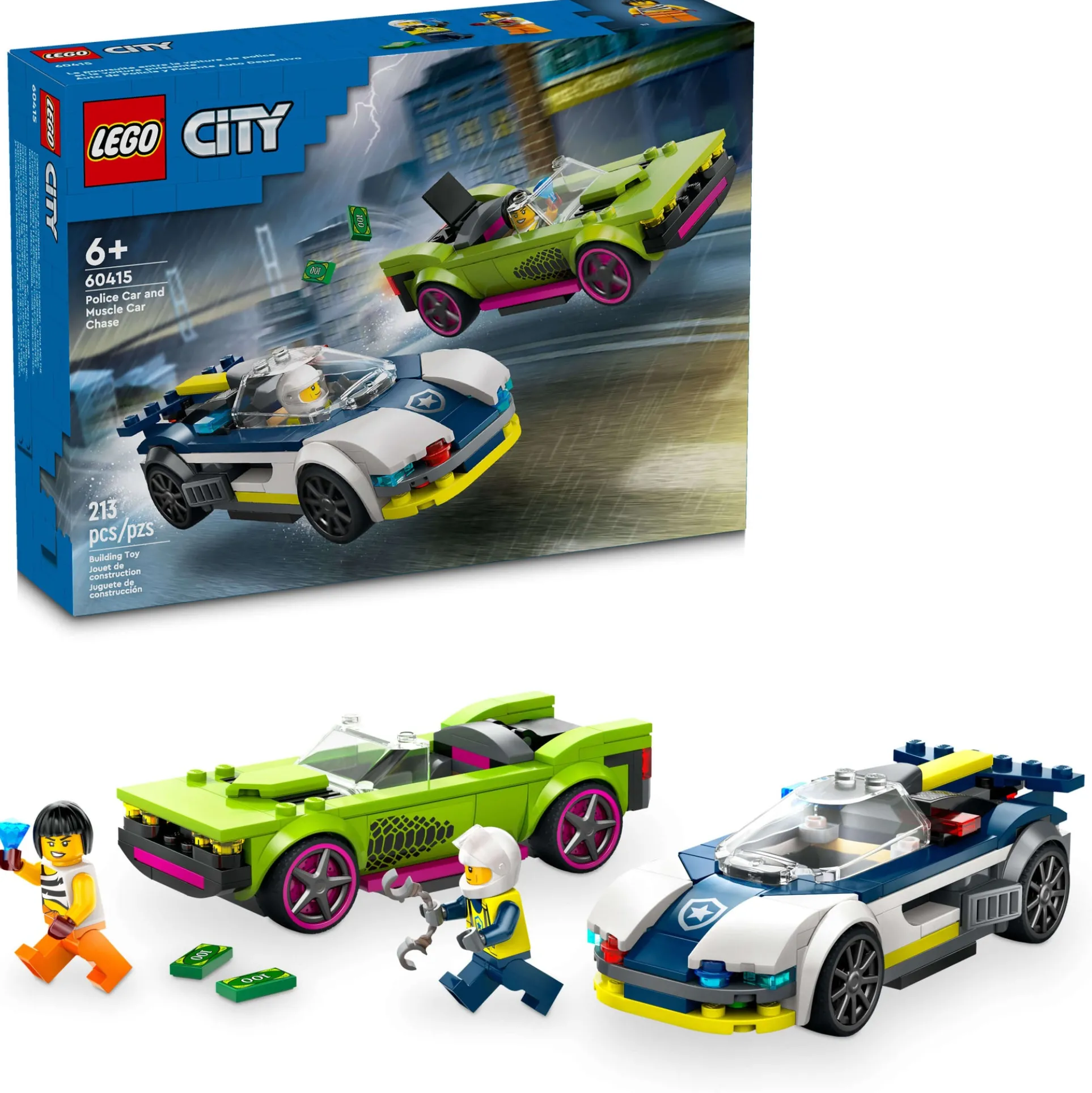 LEGO City Police Car and Muscle Car Chase Set 60415 - 213 Pieces