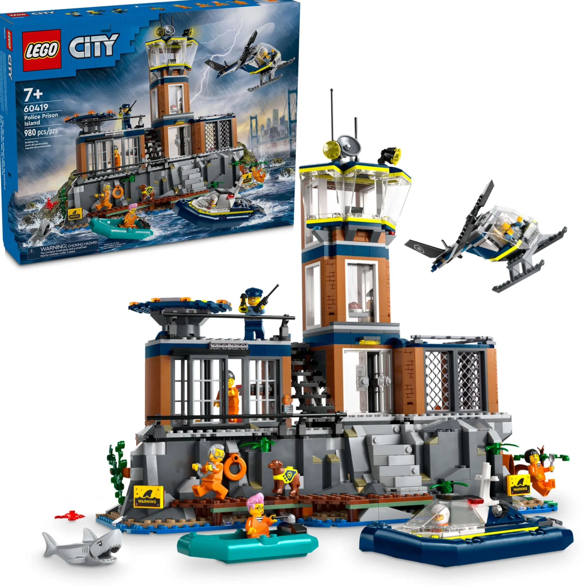 LEGO City Police Prison Island 980-Piece Building Toy Set 60419