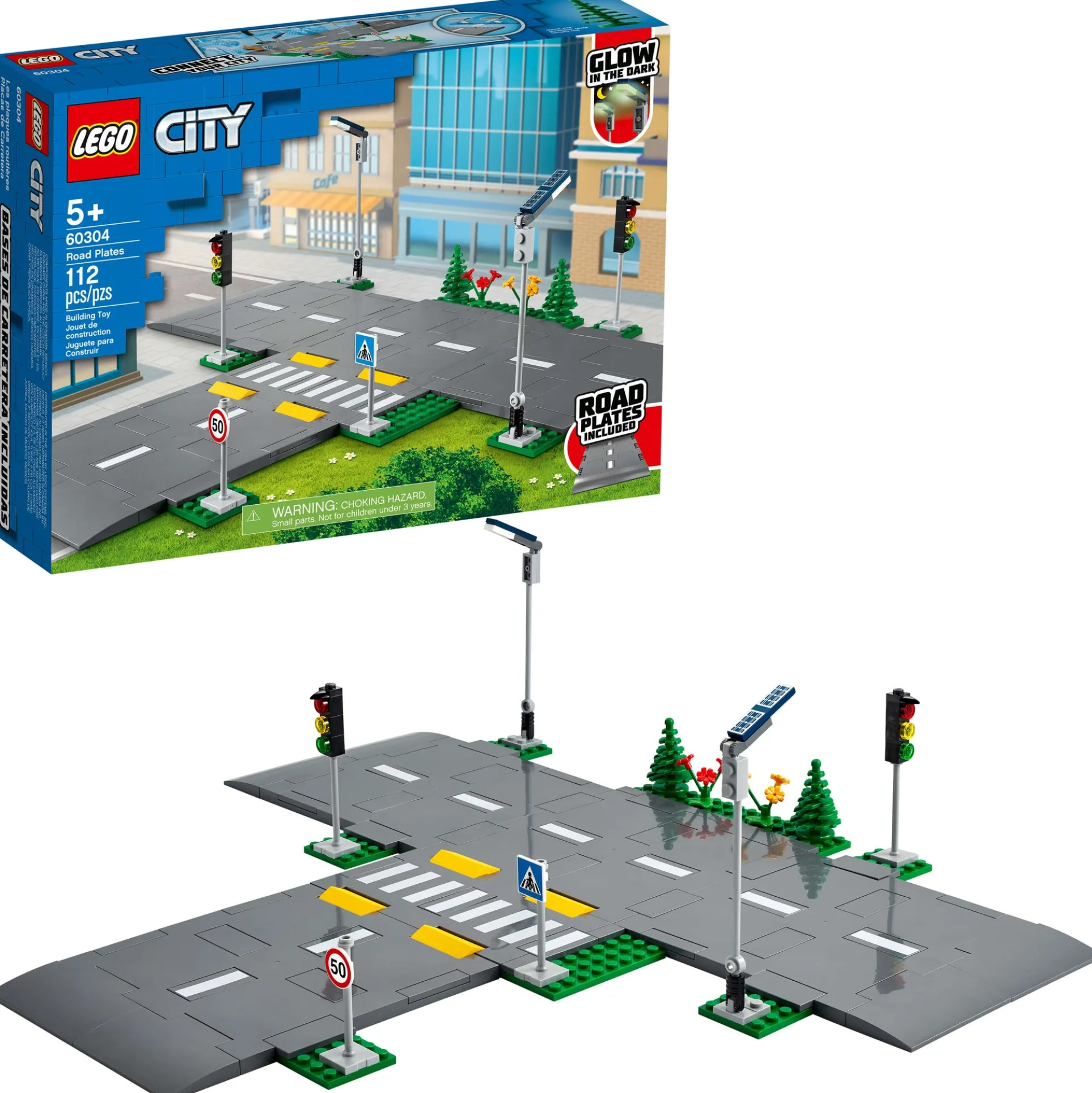 LEGO City Road Plates 60304 Building Kit - Create Your Own City (112 Pieces)