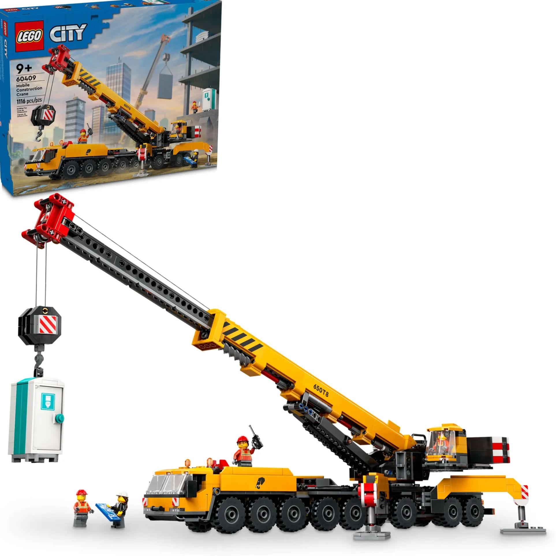 LEGO City Yellow Mobile Construction Crane Toy Set - 1116 Pieces