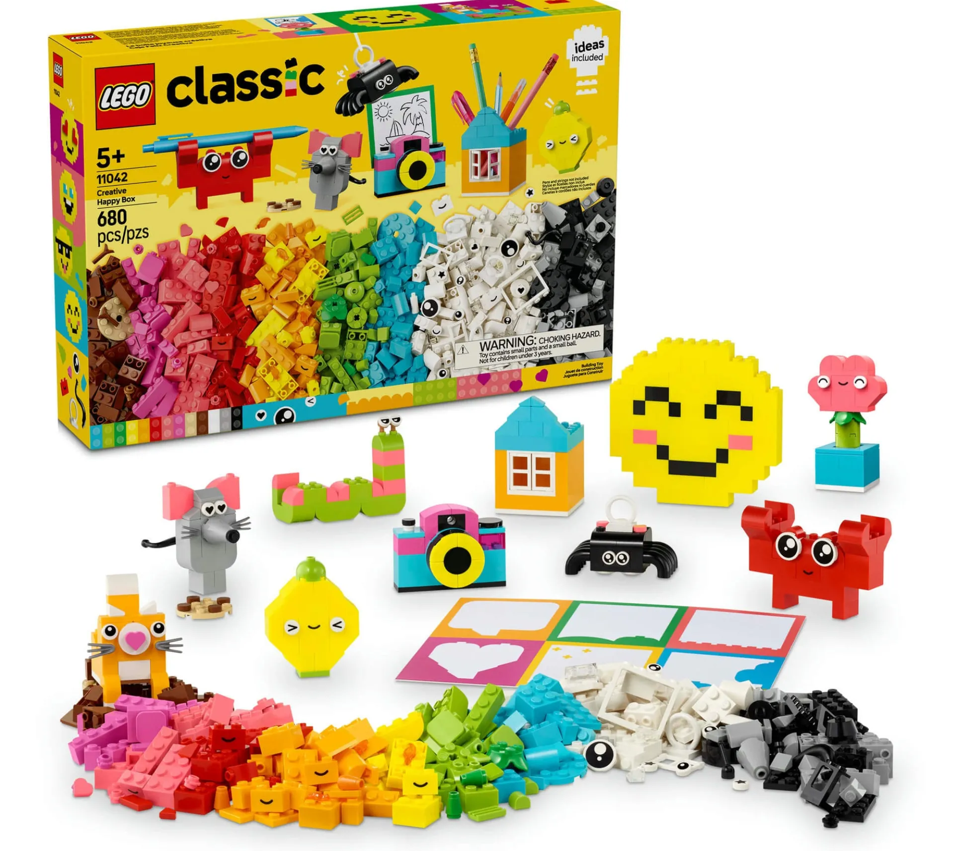 LEGO Classic Creative Happy Box 680-Piece Colorful Building Set for Kids