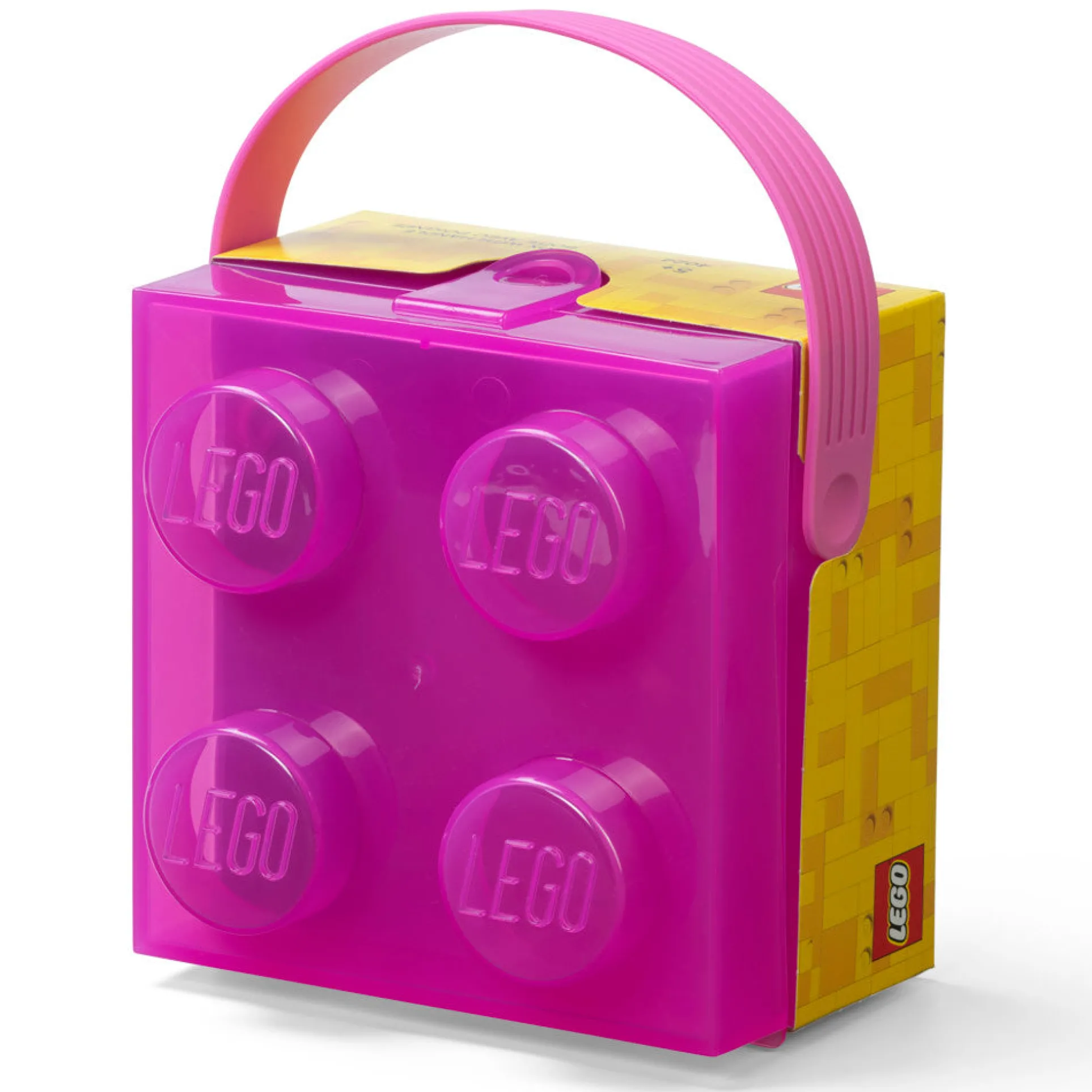 LEGO Classic Square Brick Storage Box with Handle - Translucent Violet