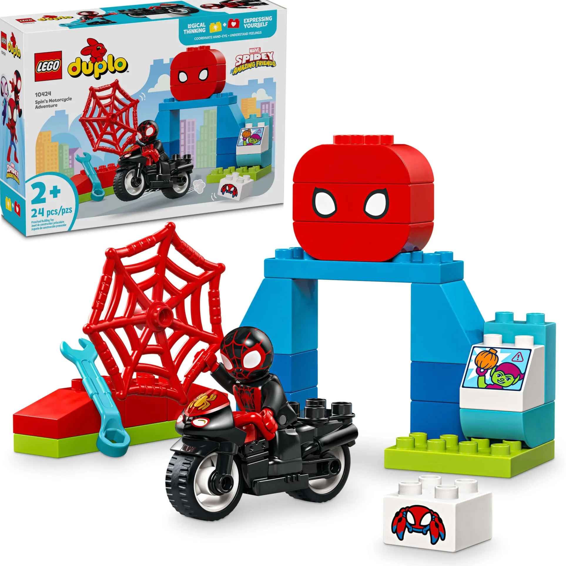 LEGO DUPLO Marvel Spin's Motorcycle Adventure Set - Superhero Fun