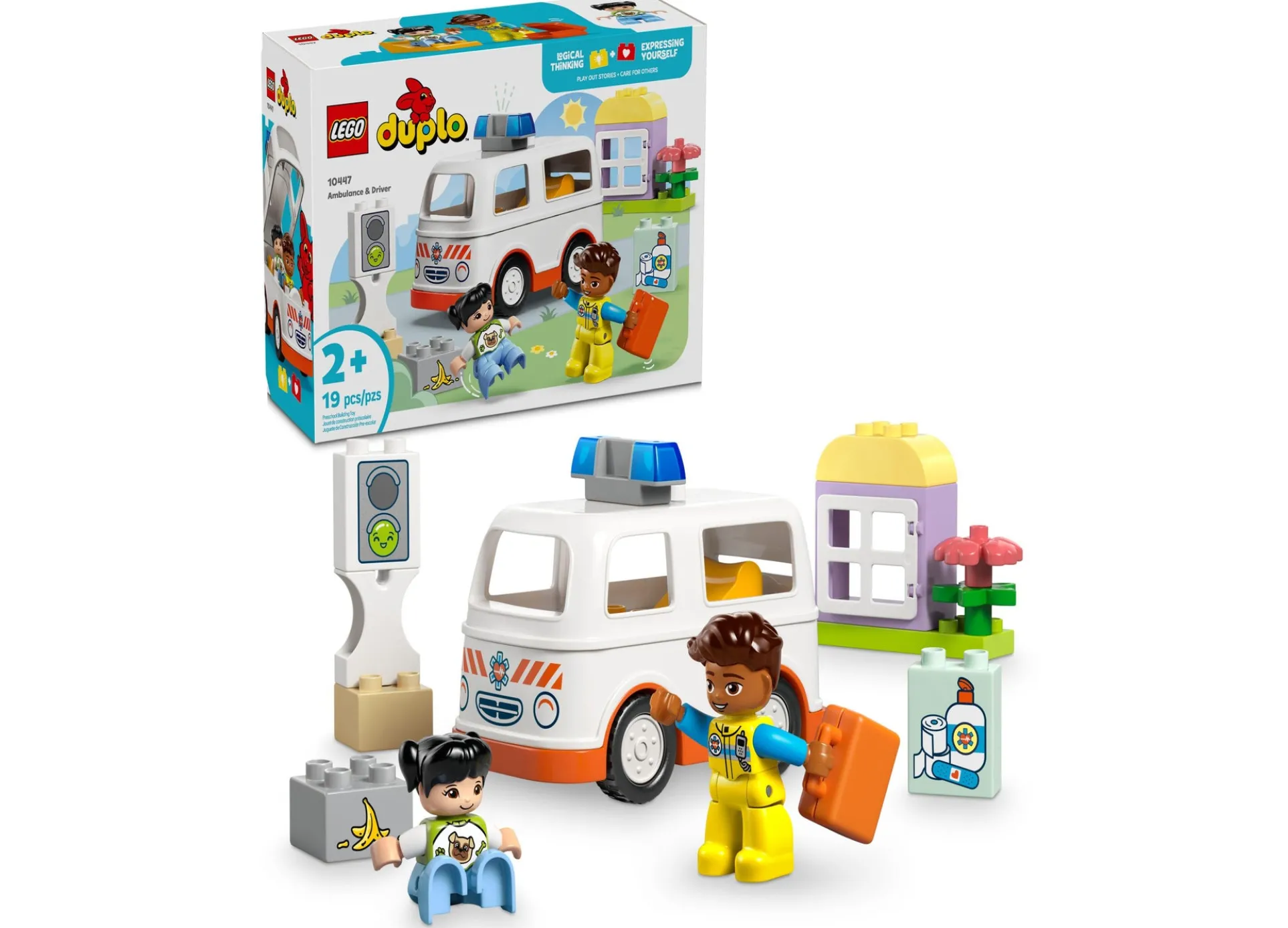 LEGO DUPLO Town Ambulance Adventure Building Set 10447, 19 Pieces