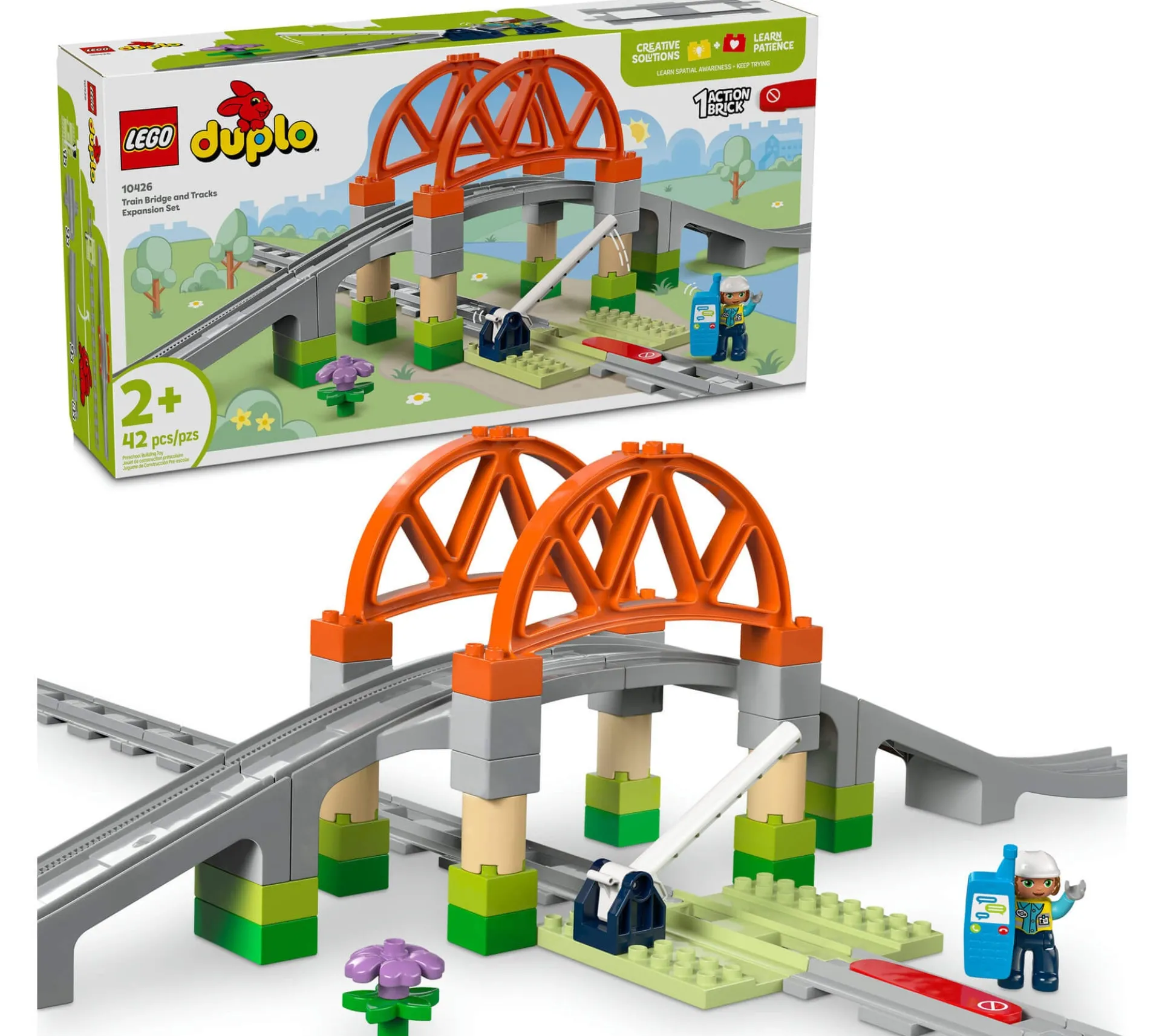 LEGO DUPLO Town 42-Piece Train Bridge and Tracks Set 10426