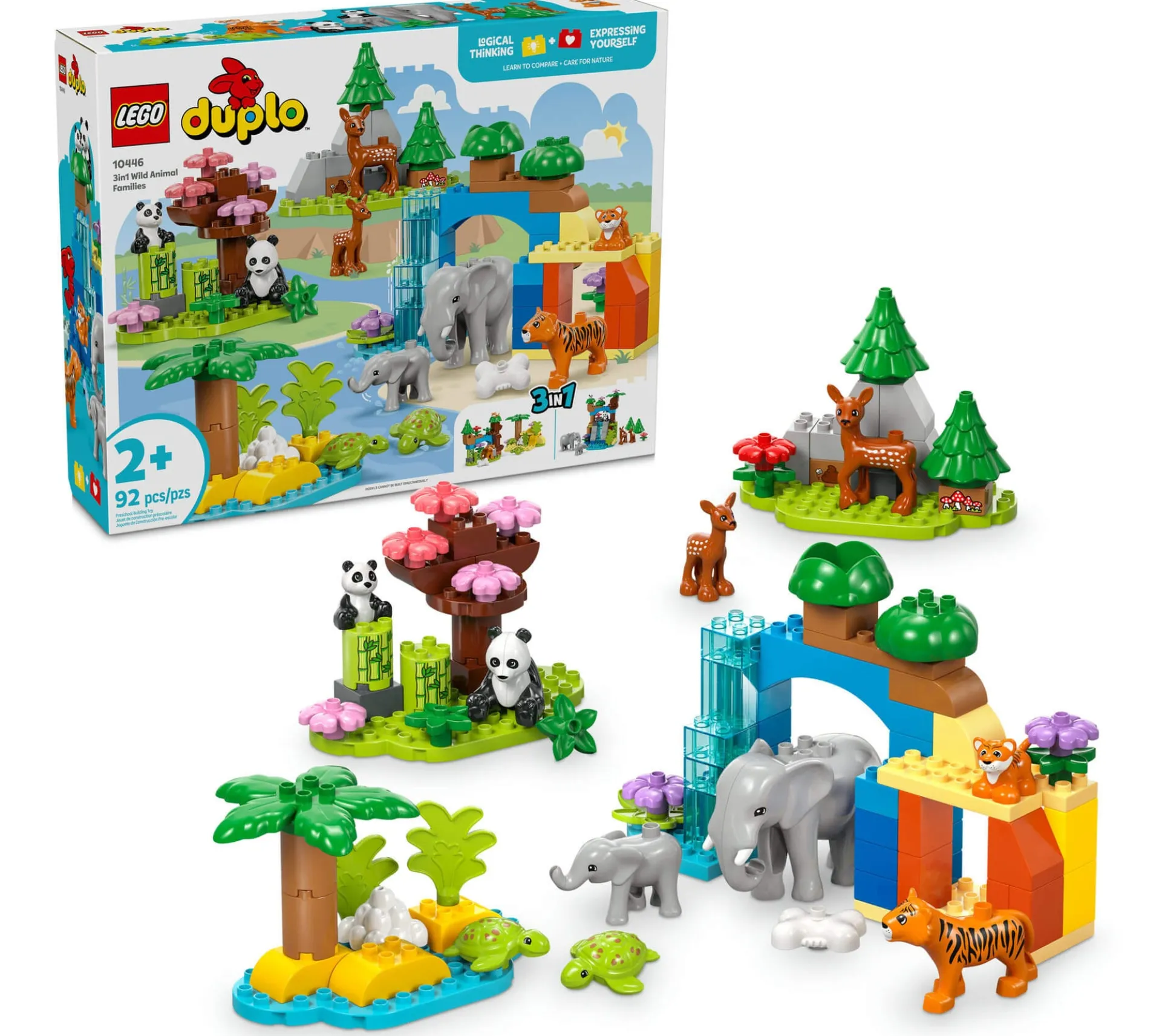 LEGO DUPLO Town Wild Animal Families Set - 92 Pieces Learning Toy 10446