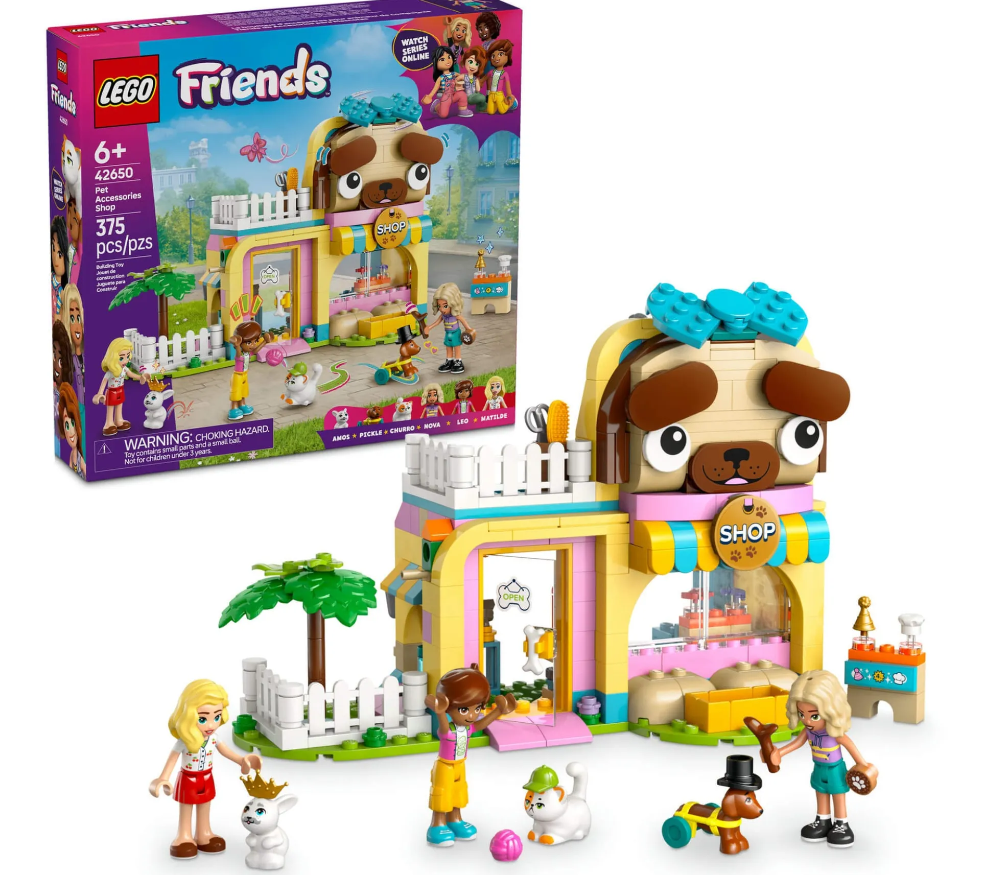 LEGO® Friends 375-Piece Pet Accessories Shop Toy Building Playset 42650