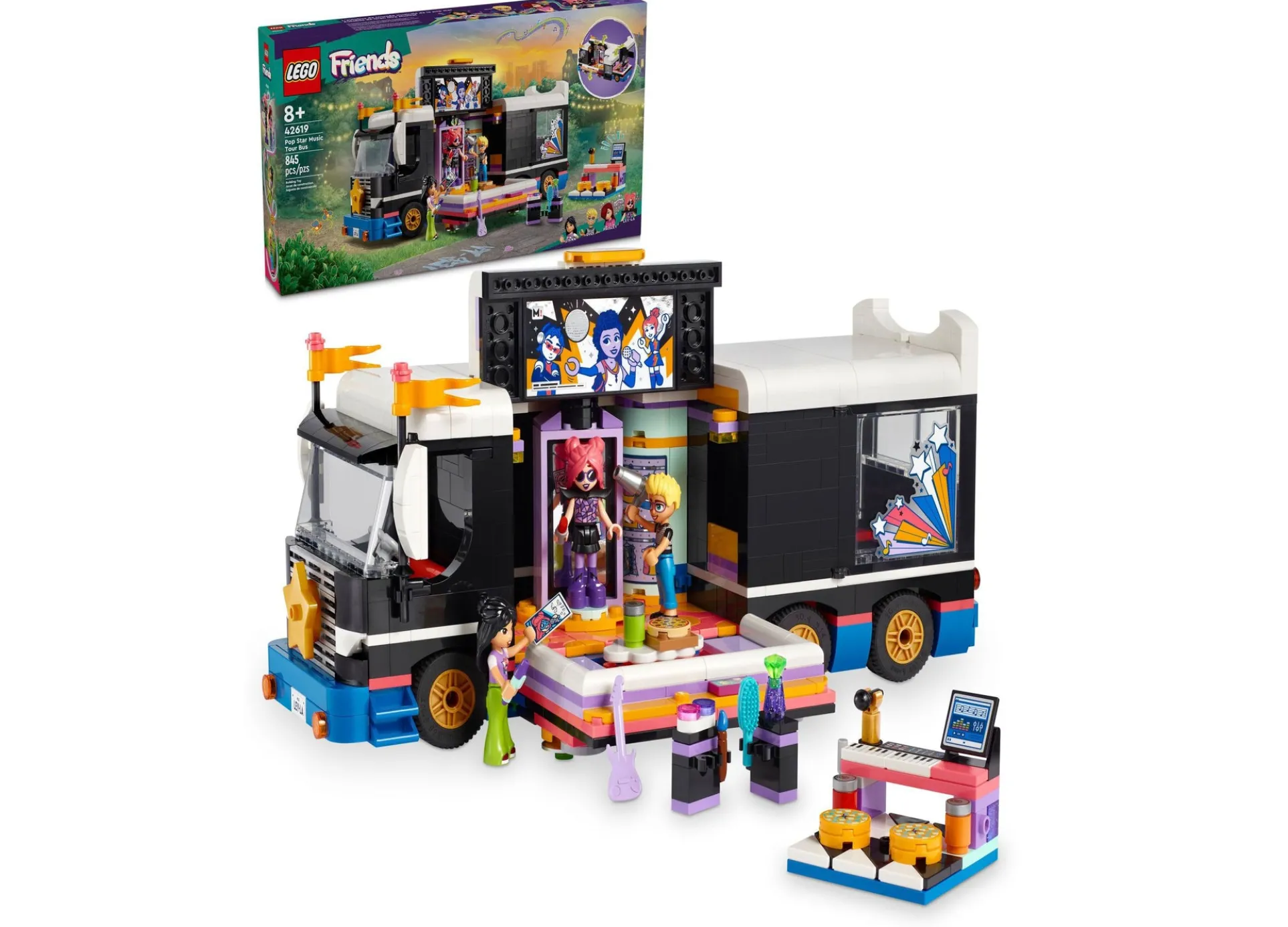 LEGO Friends 845-Piece Pop Star Music Tour Bus Building Set