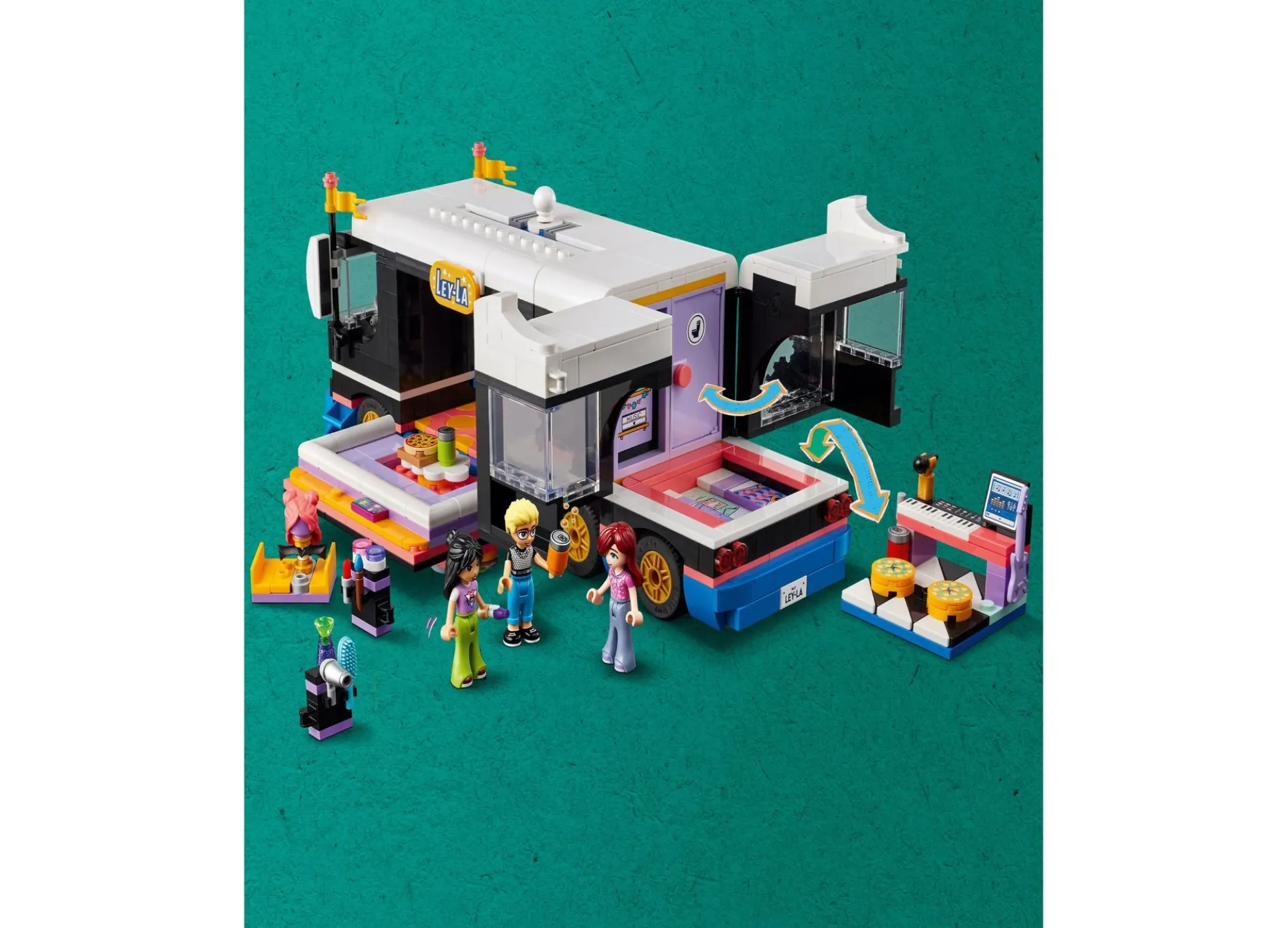 LEGO Friends 845-Piece Pop Star Music Tour Bus Building Set