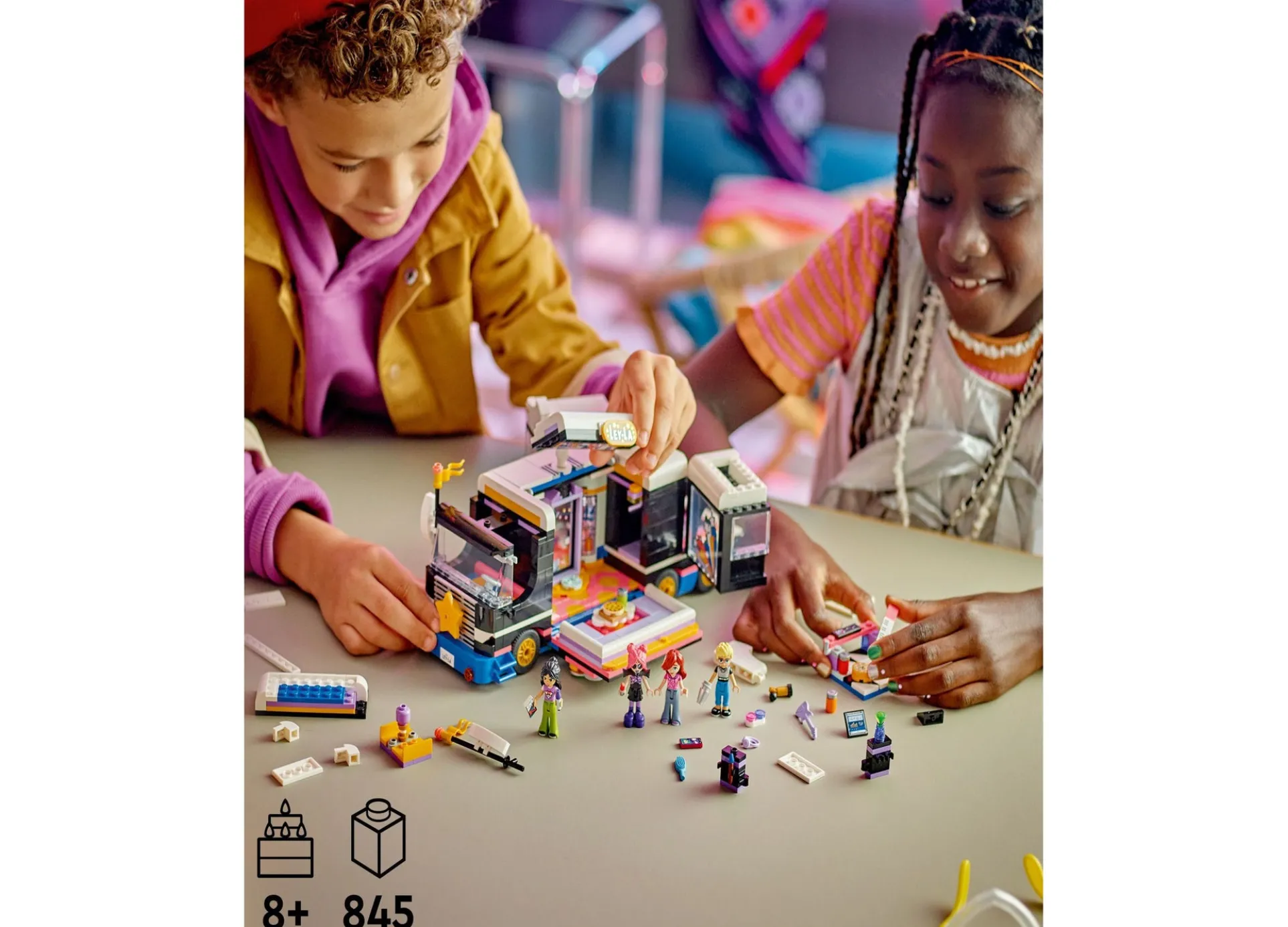 LEGO Friends 845-Piece Pop Star Music Tour Bus Building Set