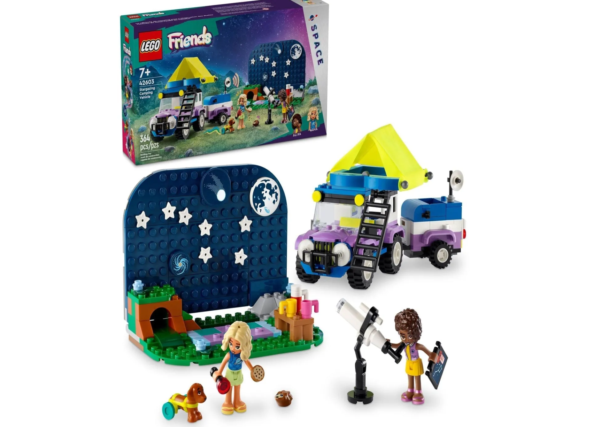 LEGO Friends 364-Piece Stargazing Adventure Camping Vehicle Toy Set