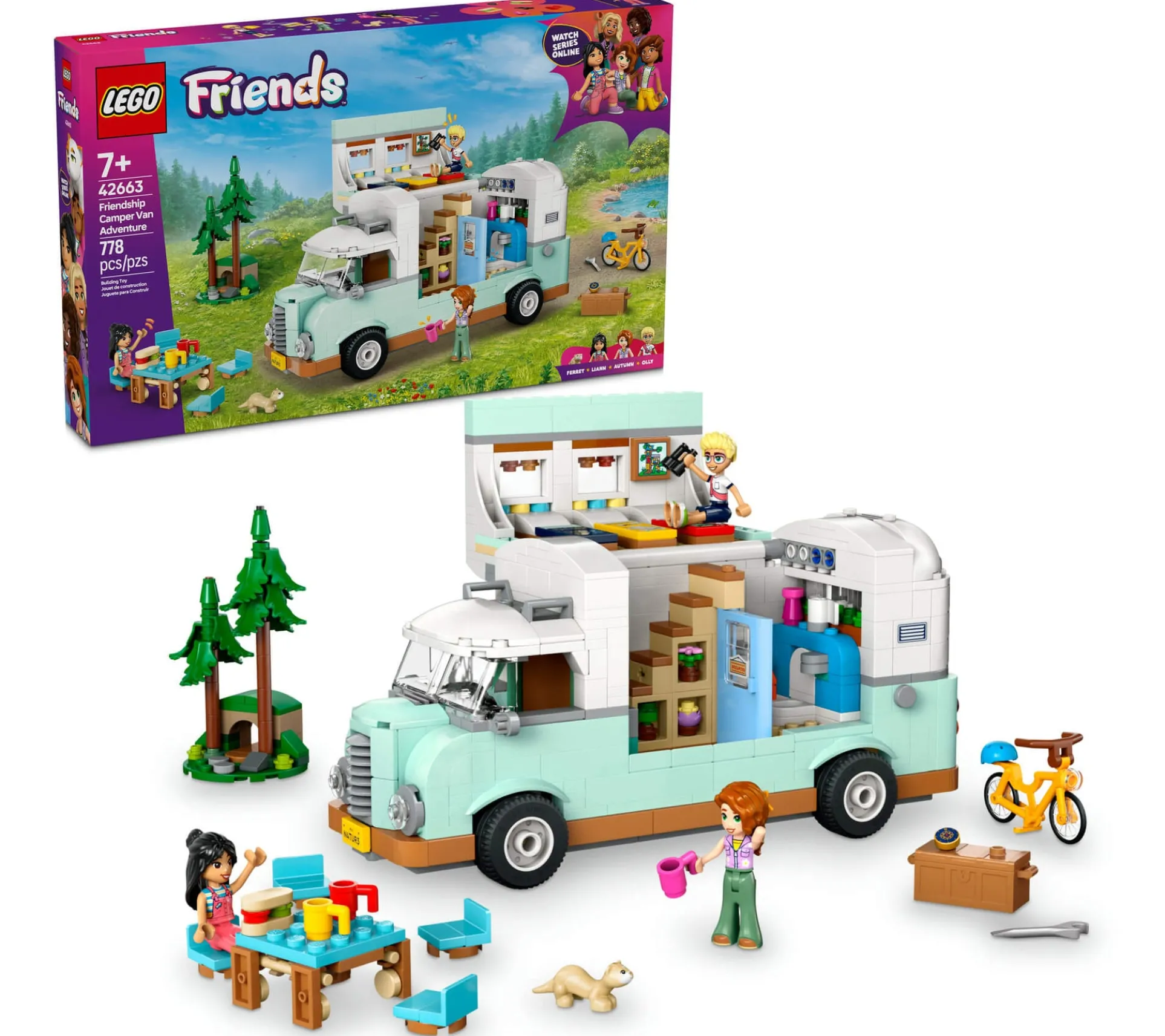 LEGO Friends 778-Piece Friendship Camper Van Building Set - Adventure Role-Play 42663