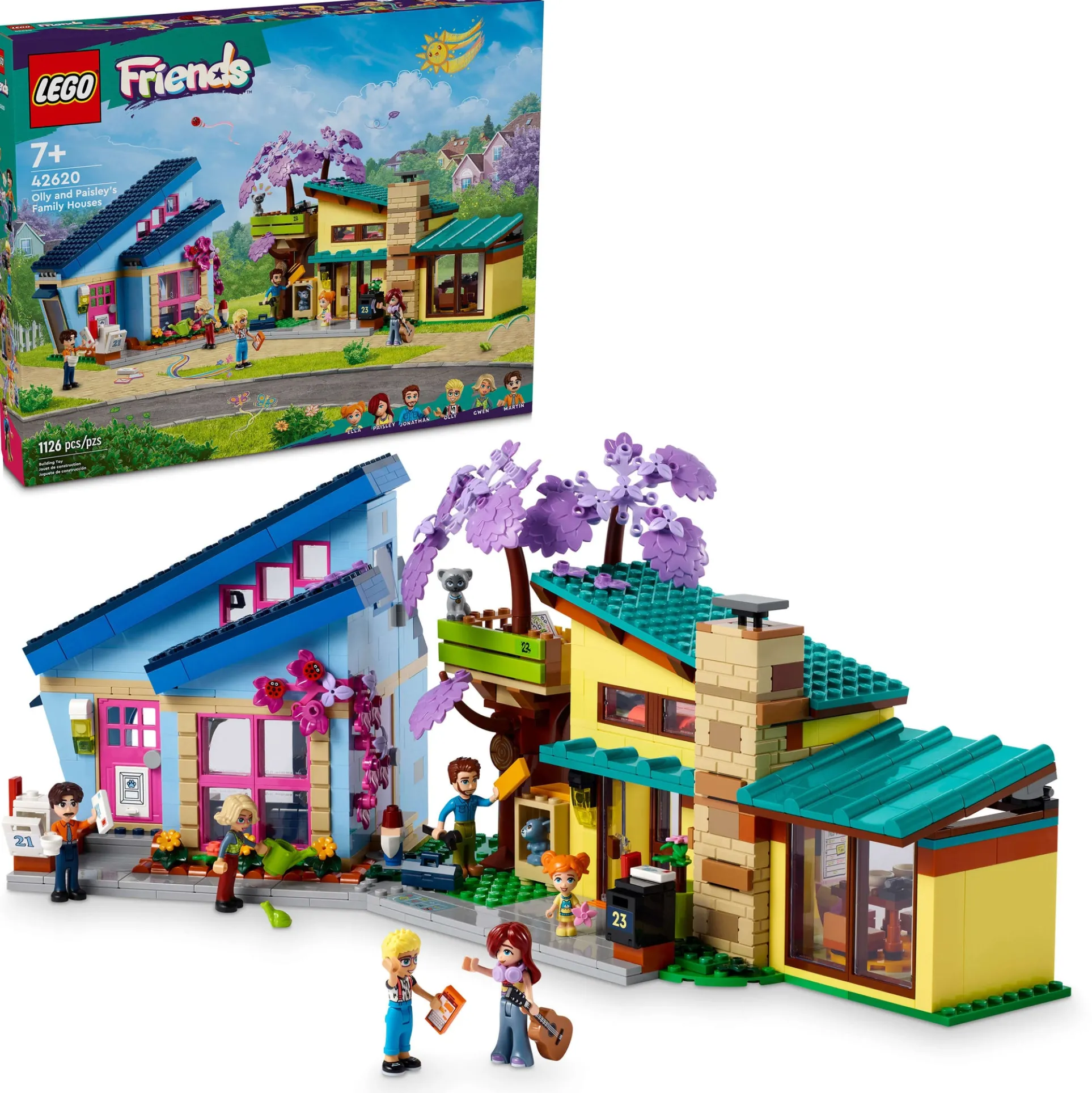 LEGO Friends 1,126-Piece Olly and Paisley's Family Houses Building Set