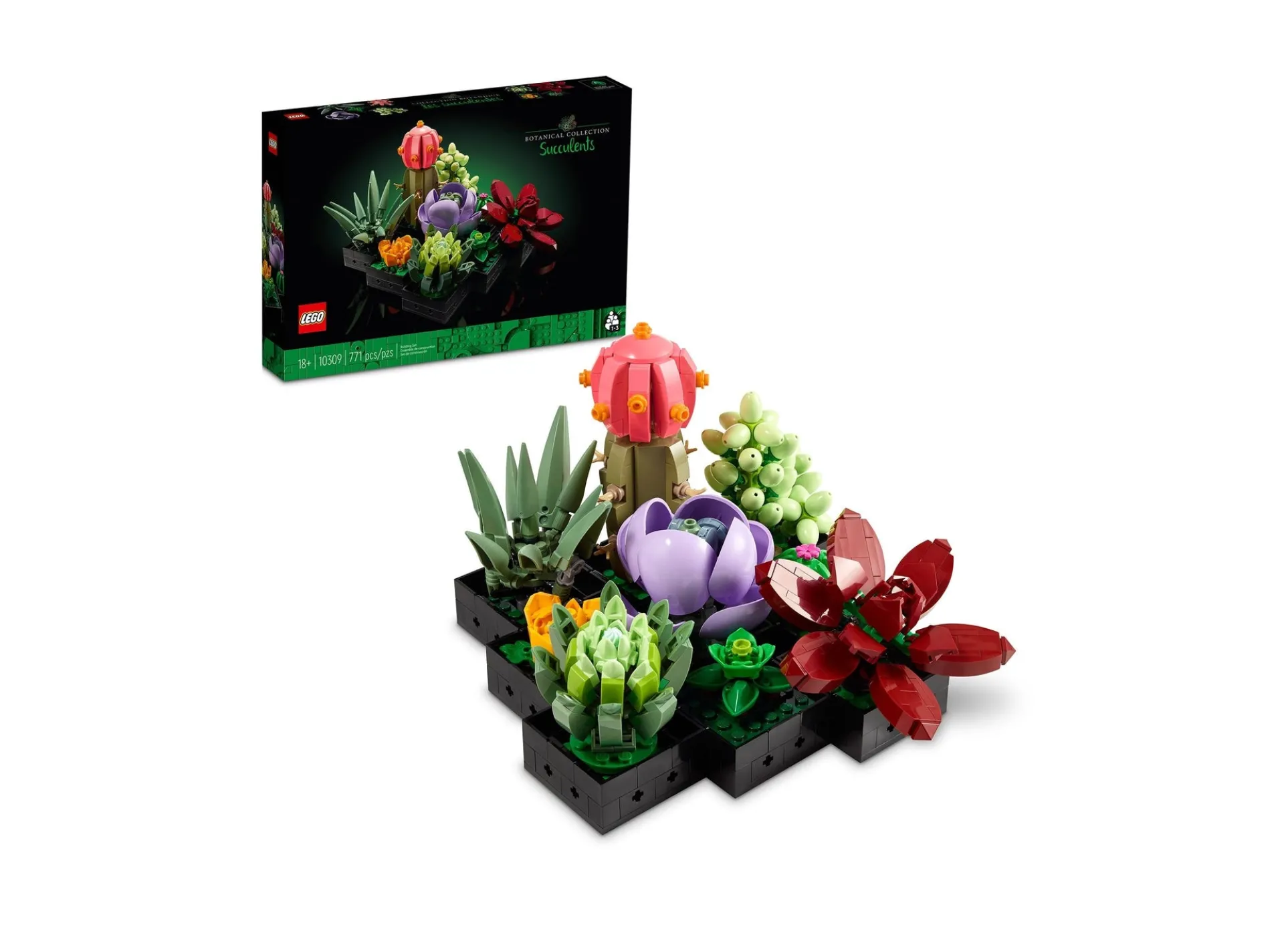 LEGO Icons 10309 Succulents Botanical Set - Authentic House Plants Building Kit - 771 Pieces