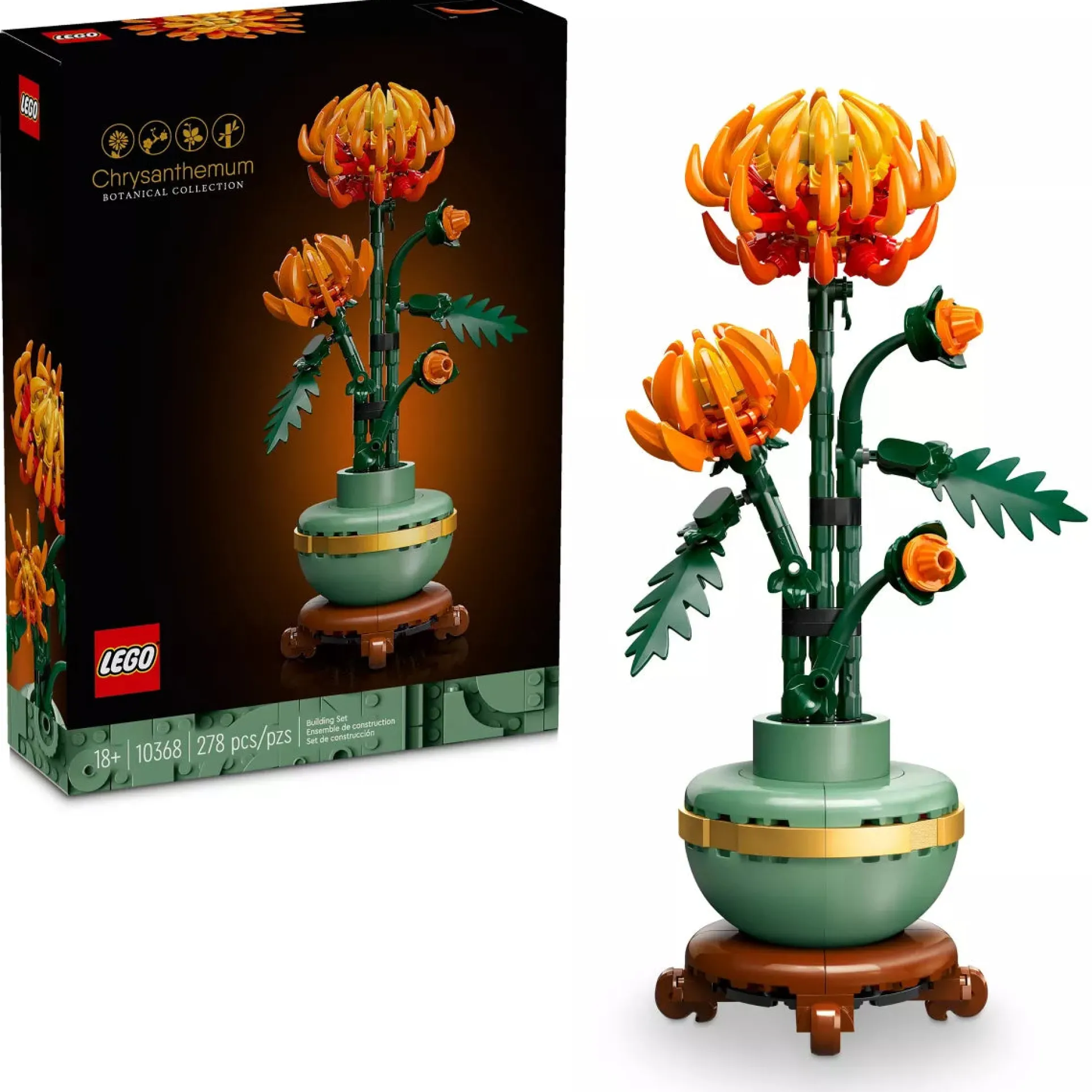 LEGO Icons Chrysanthemum Flower Decor 278-Piece Building Set 10368