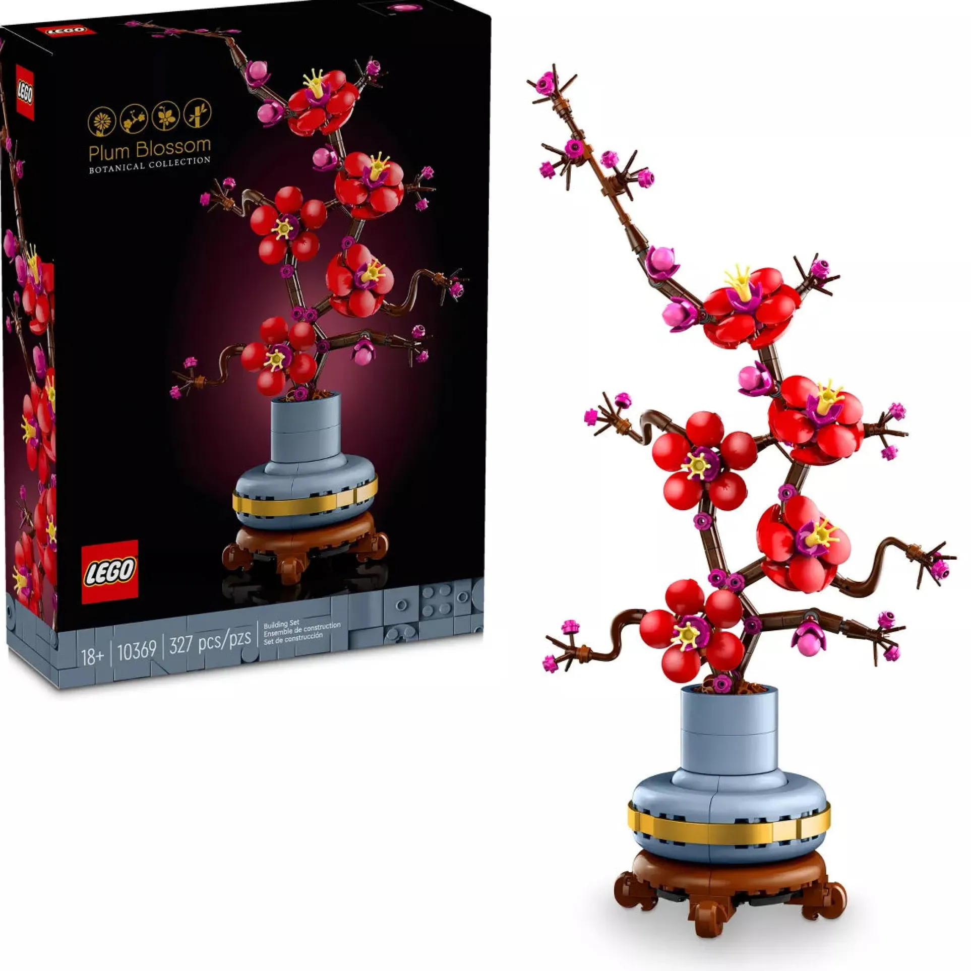 LEGO Icons Plum Blossom Flower Decor Display Set 10369 - Lush Botanical Collection