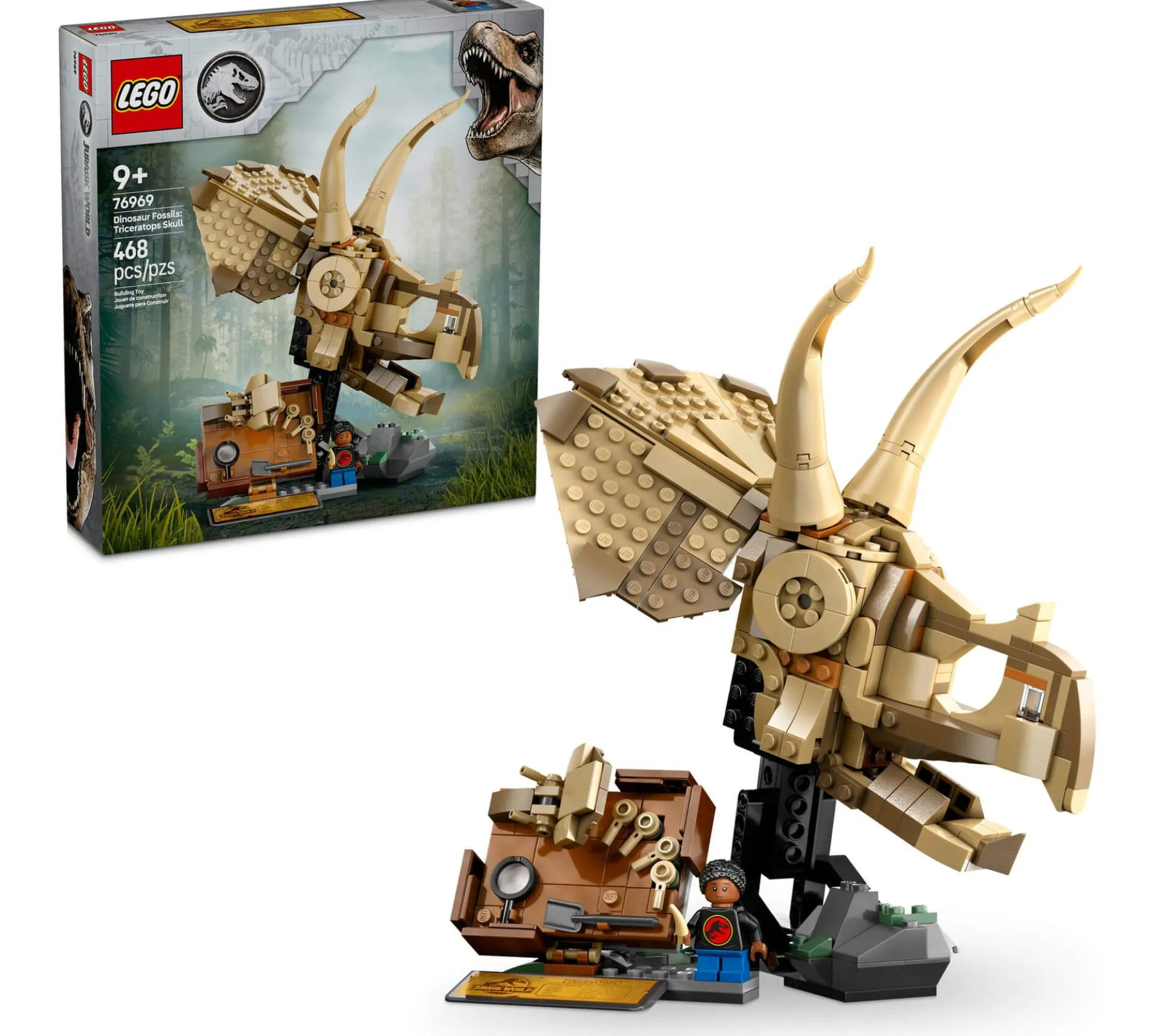 LEGO Jurassic World Dinosaur Fossils Triceratops Skull Model Set 76969