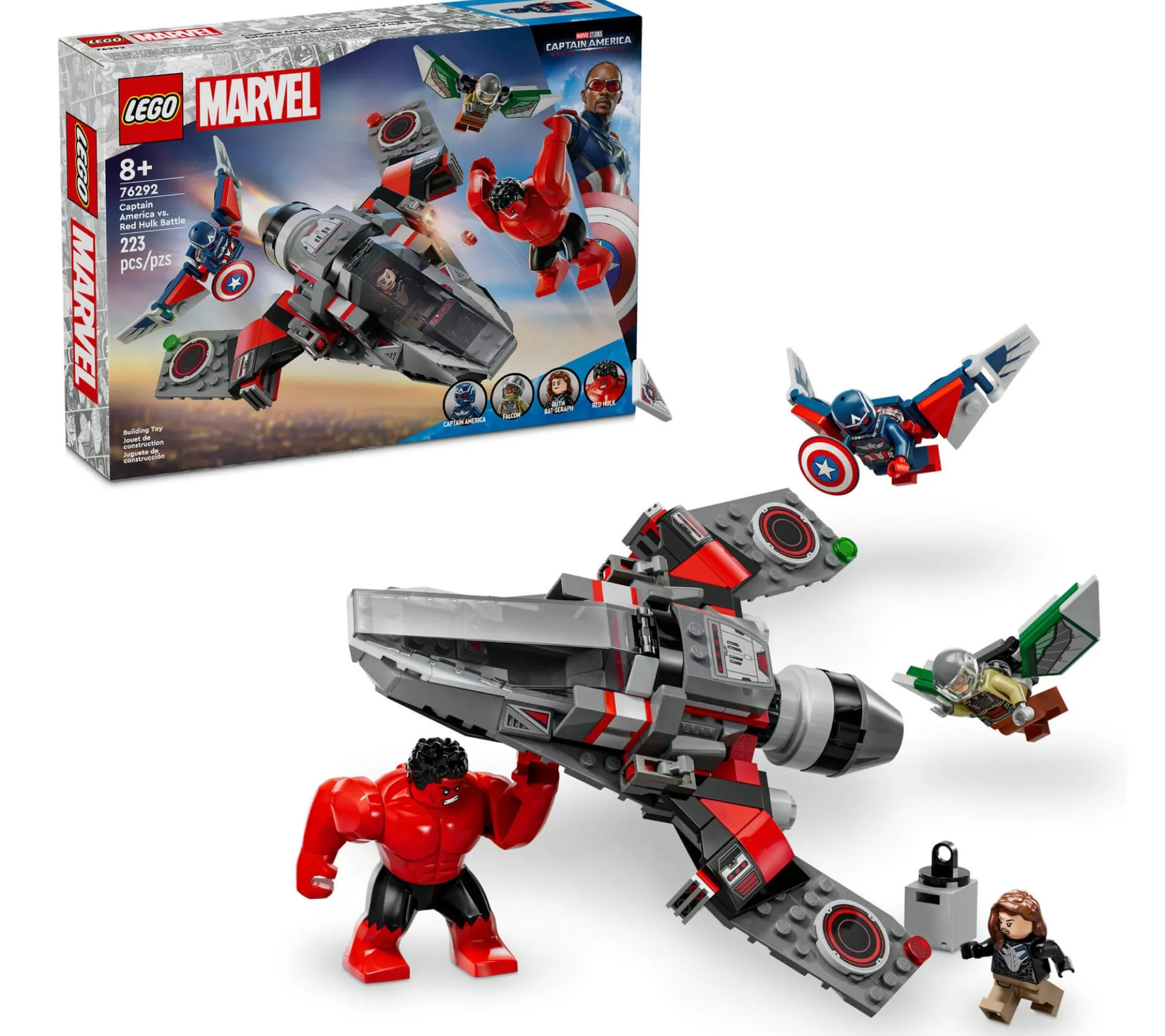 LEGO Marvel 223-Piece Captain America vs. Red Hulk Jet Battle Set