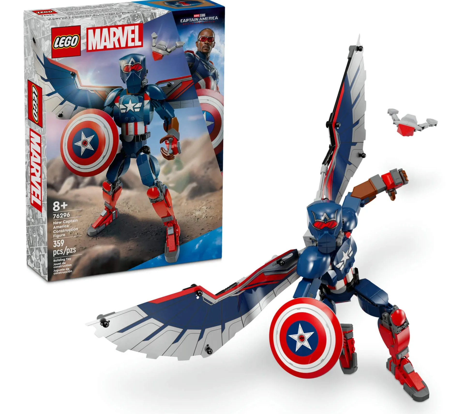 LEGO Marvel 359-Piece New Captain America Construction Figure - 76296