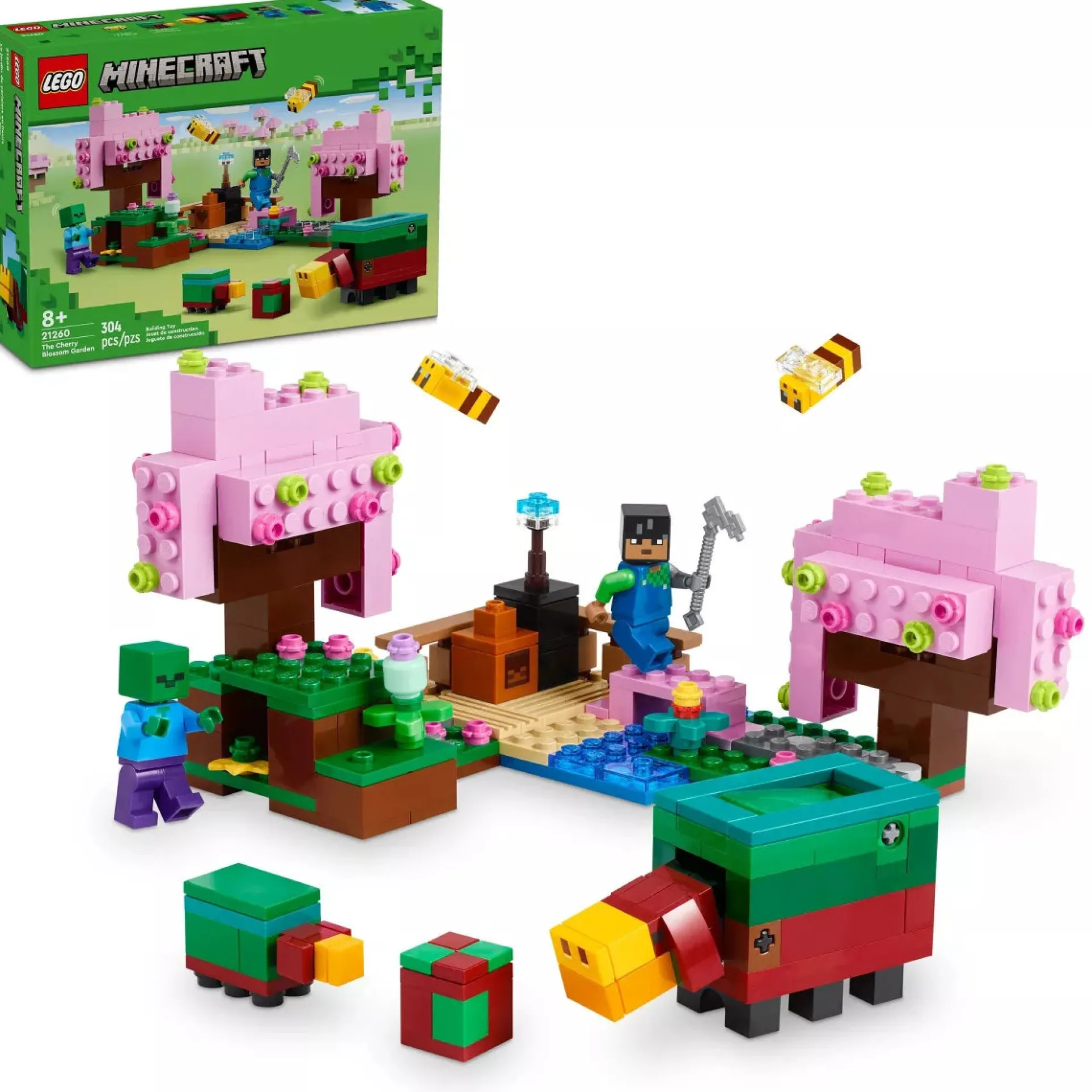 LEGO Minecraft Cherry Blossom Garden Building Set - 304 Pieces