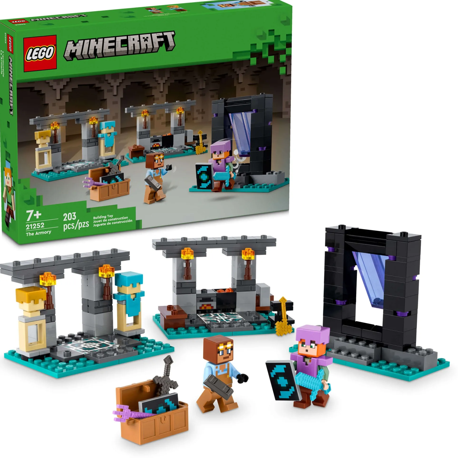 LEGO Minecraft The Armory Building Adventure Set 21252 - 203 Pieces