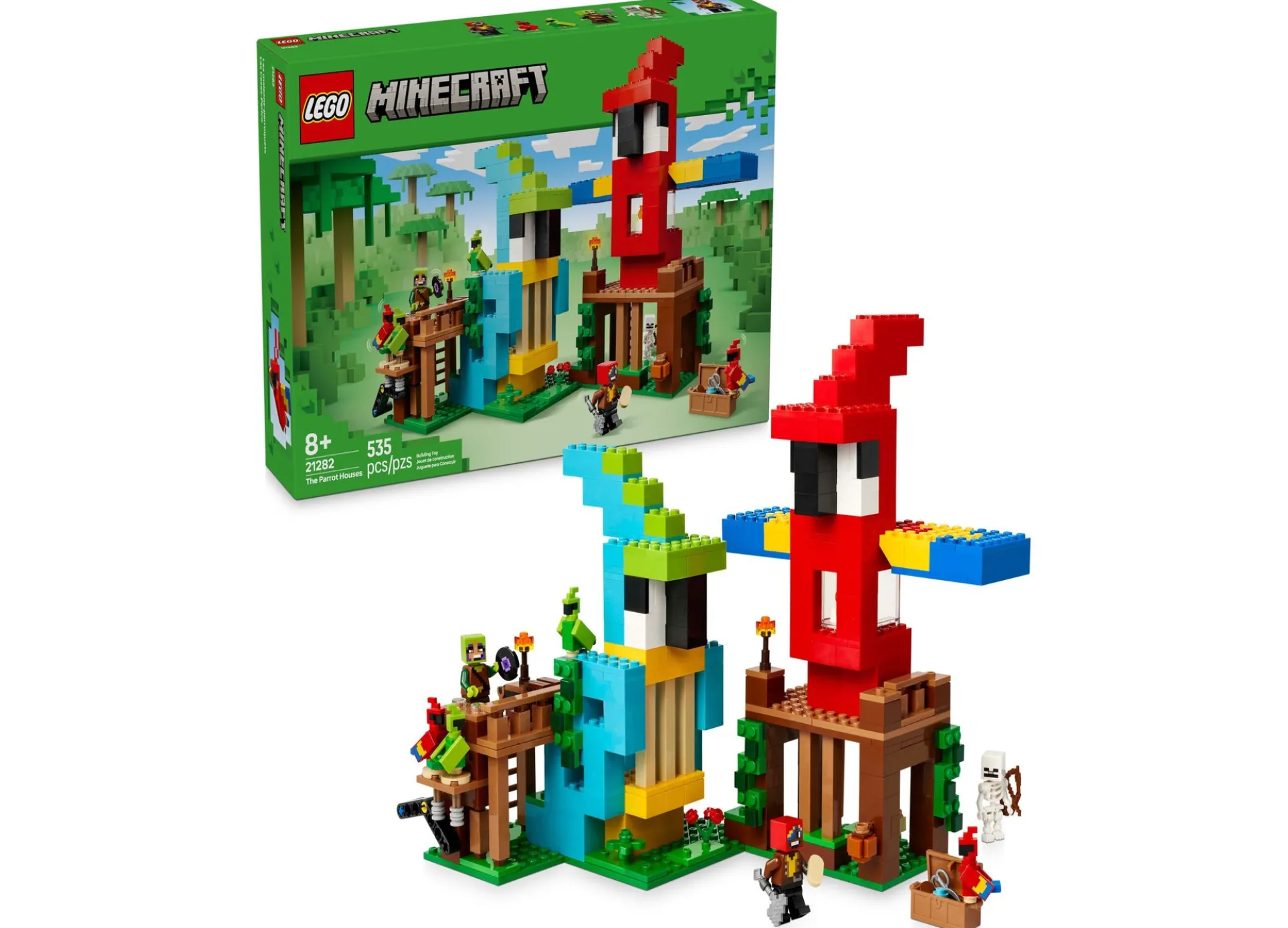 LEGO Minecraft The Parrot Houses Interactive Building Set 21282 - 535 Pieces