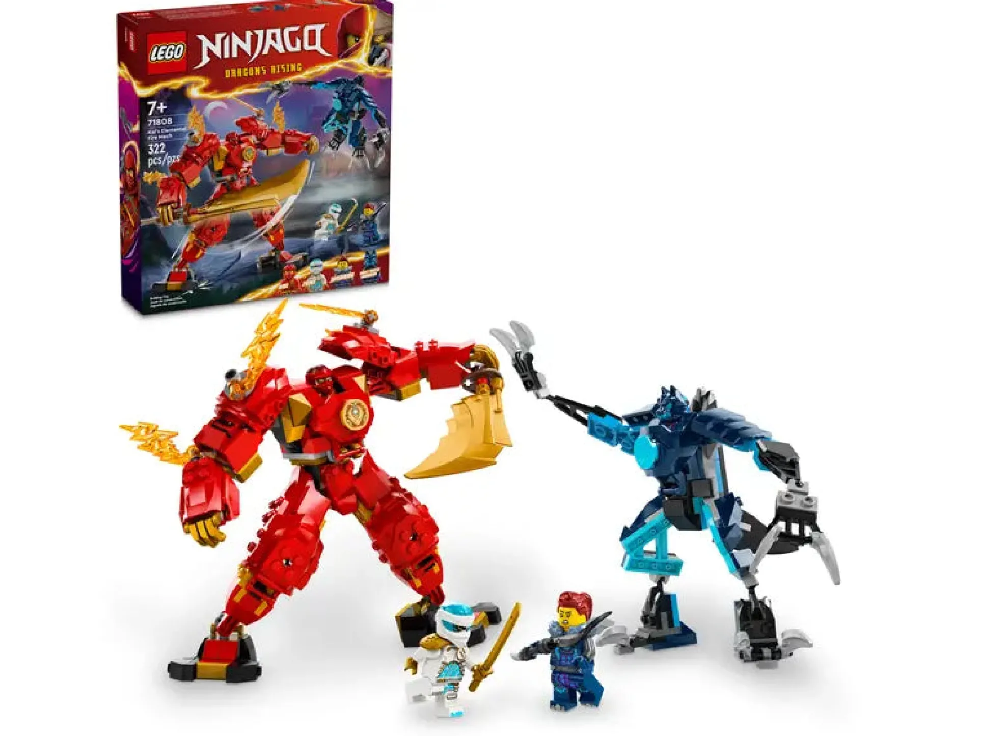 LEGO NINJAGO 322-Piece Kai's Elemental Fire Mech Toy 71808