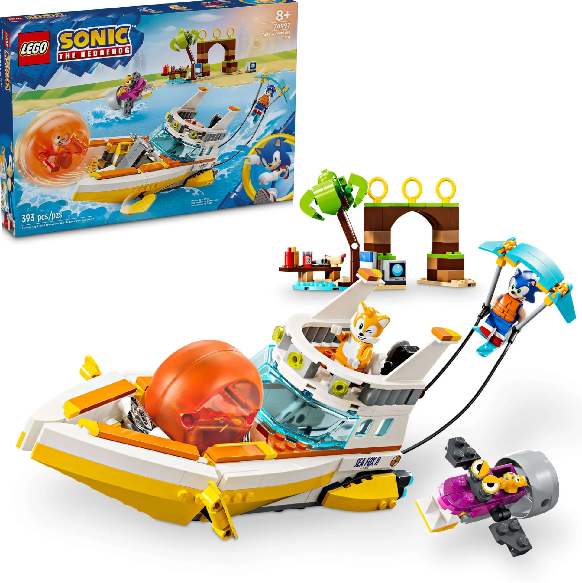 LEGO Sonic the Hedgehog Tails’ Adventure Boat Toy 76997 - 393 Pieces