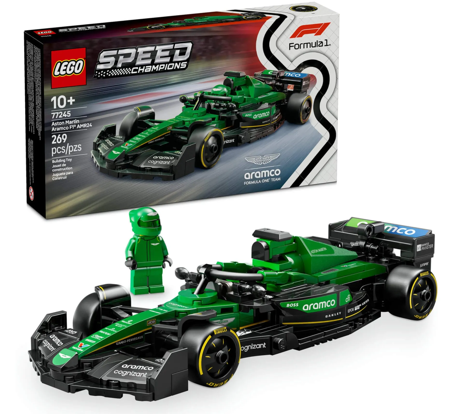LEGO Speed Champions Aston Martin Aramco F1 AMR24 Race Car Set - 269 Piece