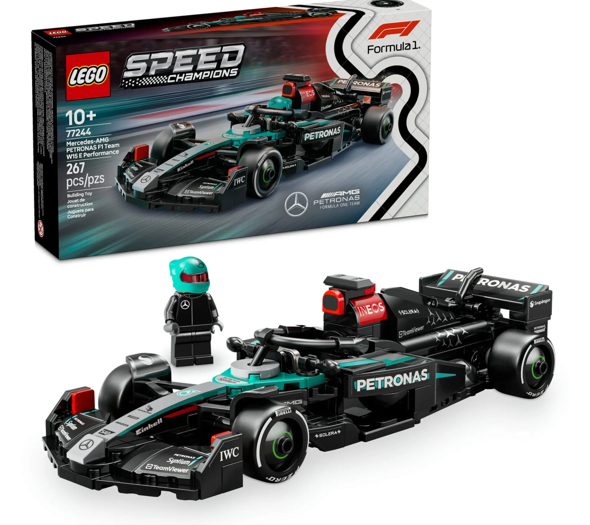 LEGO Speed Champions Mercedes-AMG F1 W15 Race Car Toy Vehicle 77244