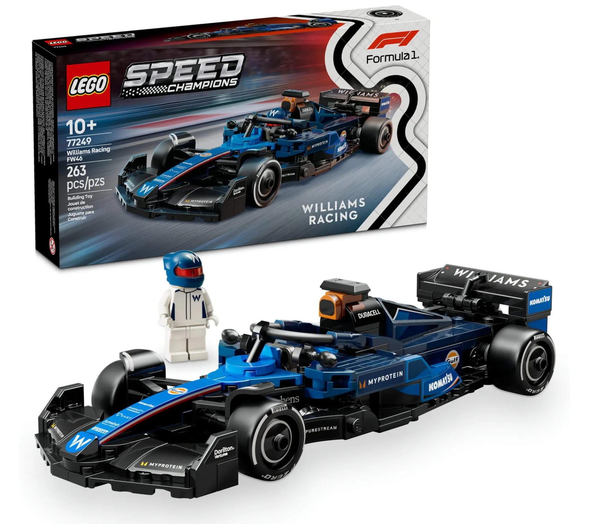 LEGO Speed Champions Williams Racing FW46 F1 Race Car Set - 263 Pieces