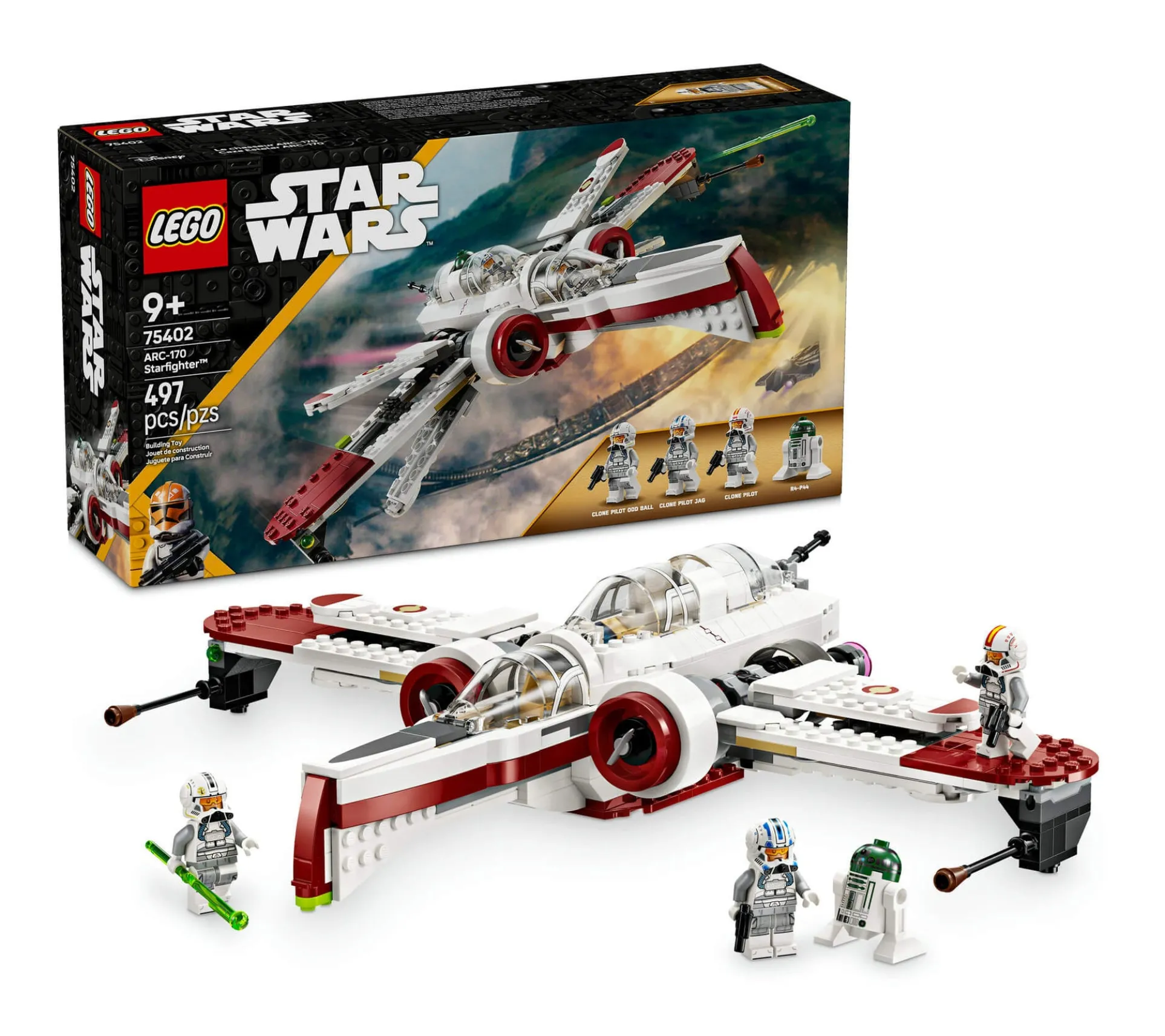 LEGO Star Wars ARC-170 Starfighter Building Kit for Kids 75402, 497 Pieces