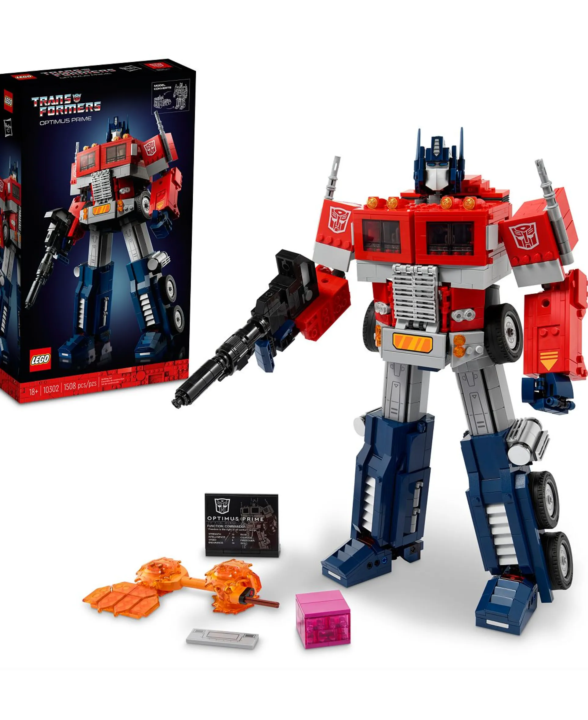 LEGO Transformers Optimus Prime 35cm Collectible Building Kit 10302