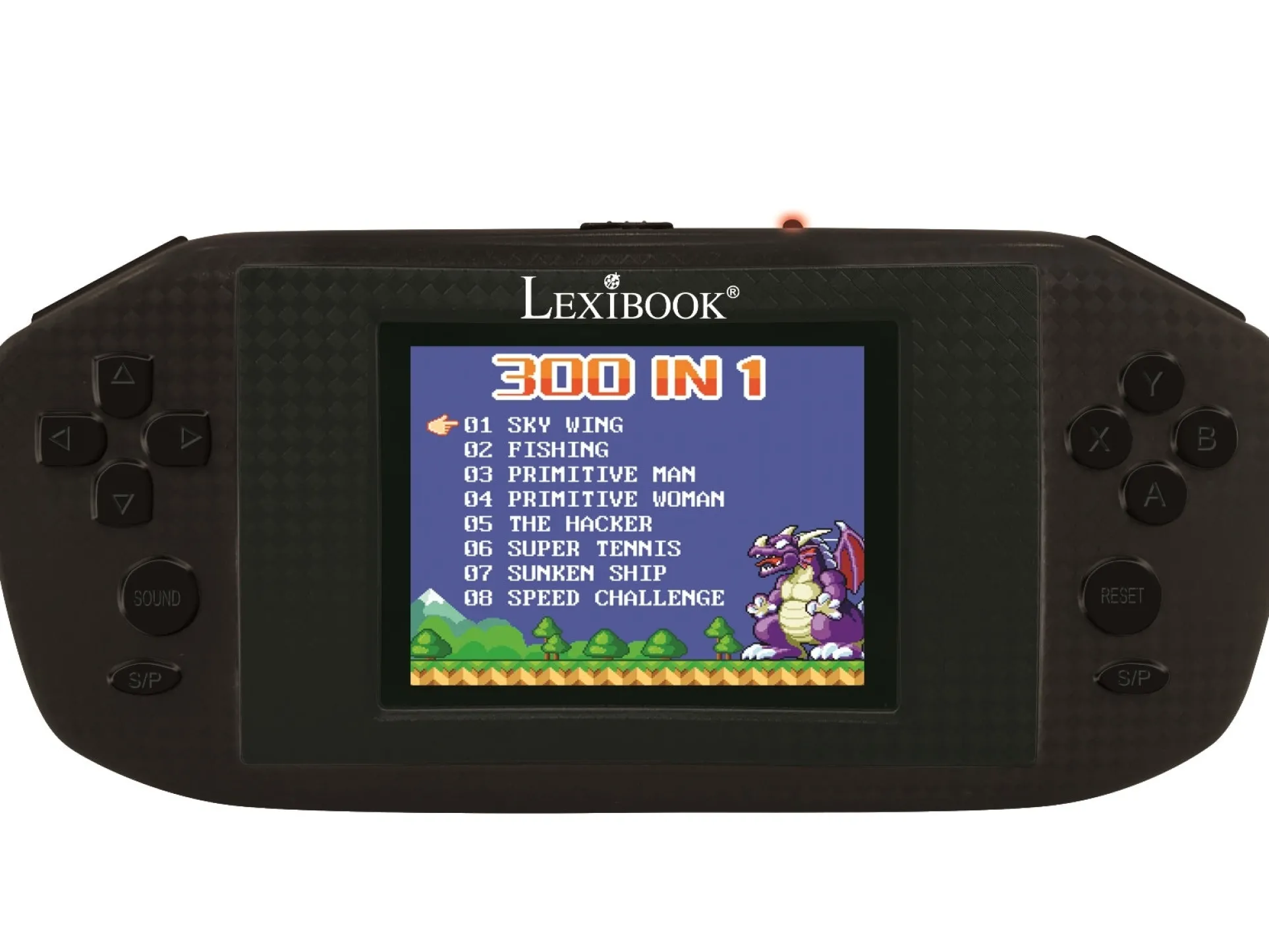 Lexibook Compact Power Arcade Handheld Gaming Console, 300 Games, Black
