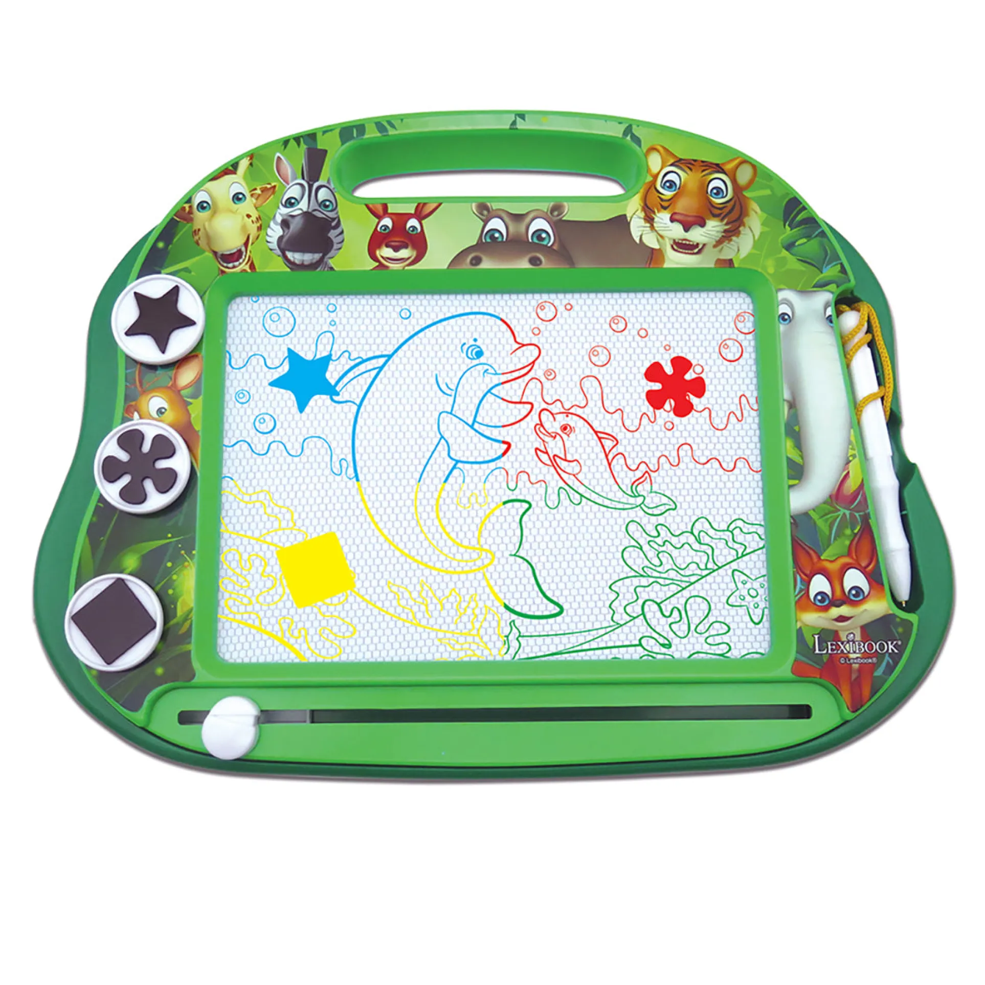 Lexibook Jungle Safari Magnetic Multicolor Drawing Board - Animal Themed