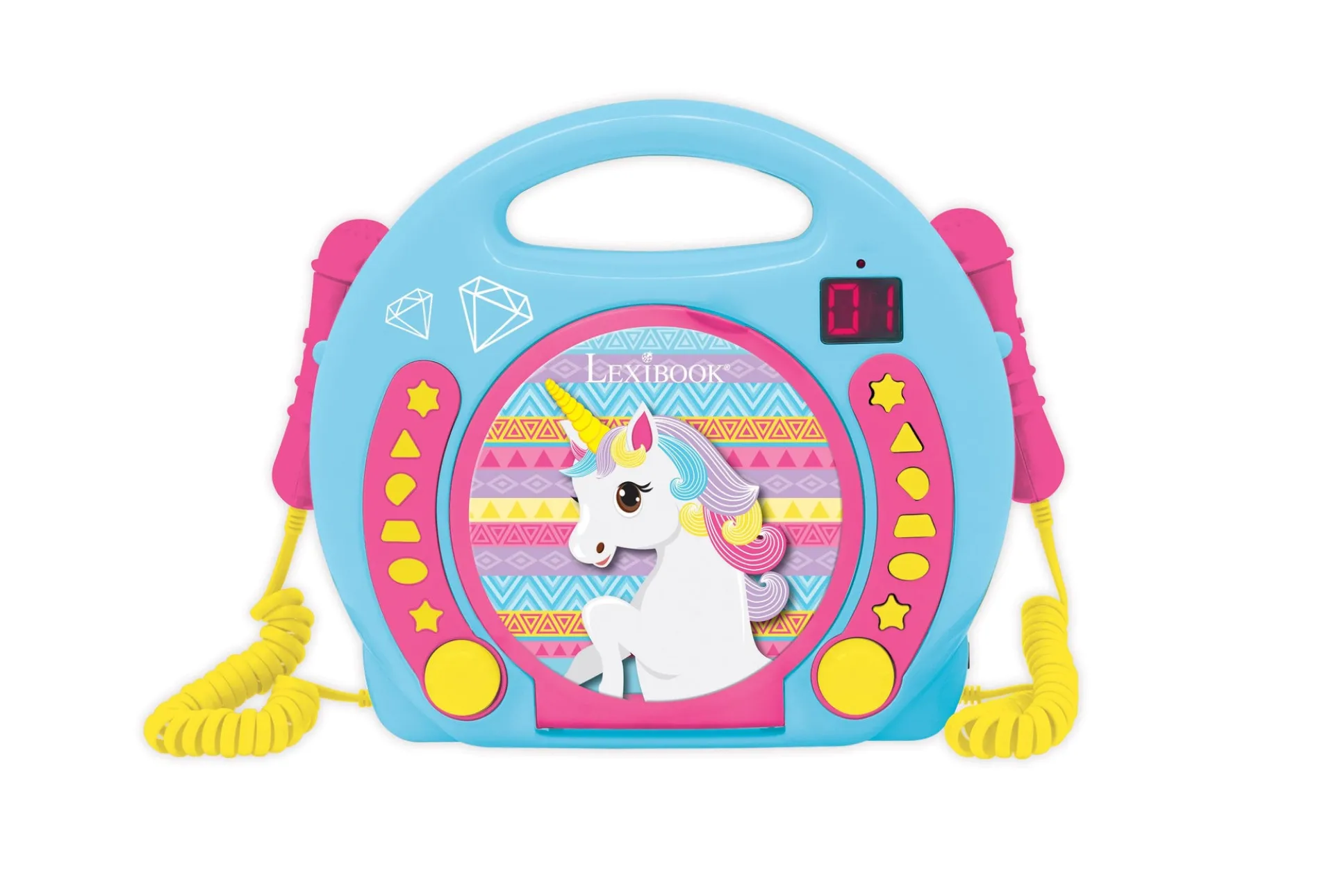 Lexibook Unicorn-Themed Portable CD Player with Dual Microphones