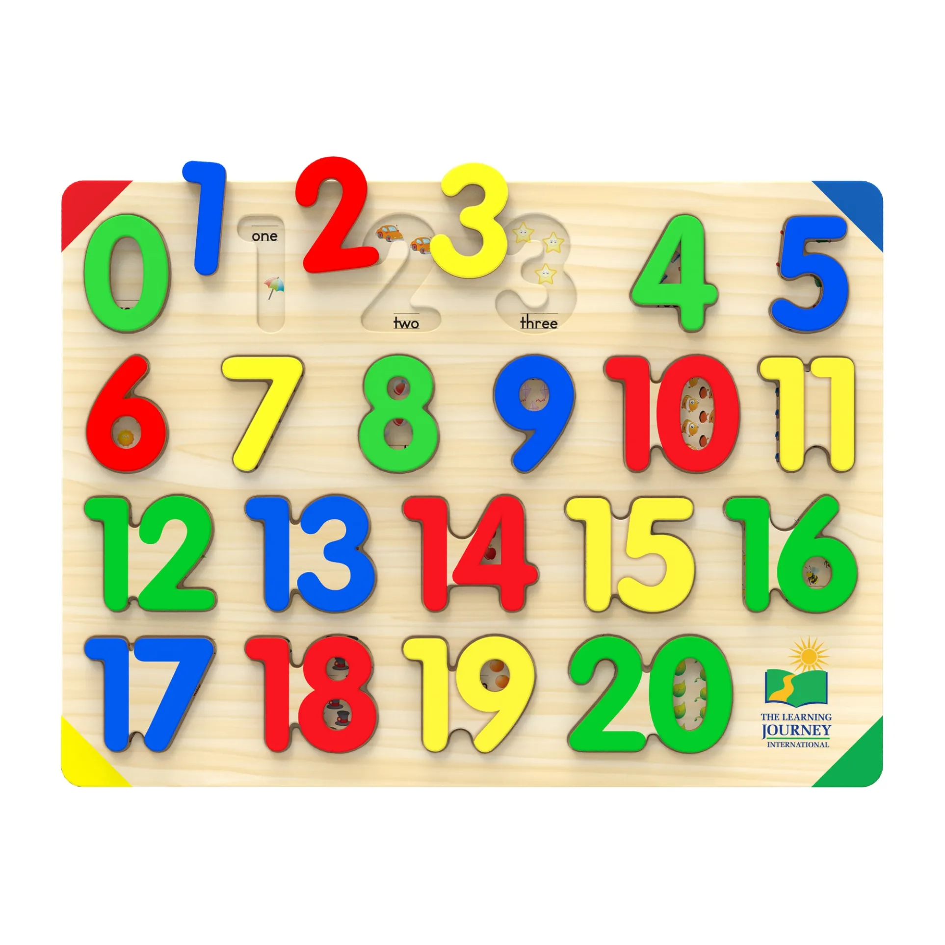 Lift & Learn Colorful Numbers Tray Puzzle - 21 pcs