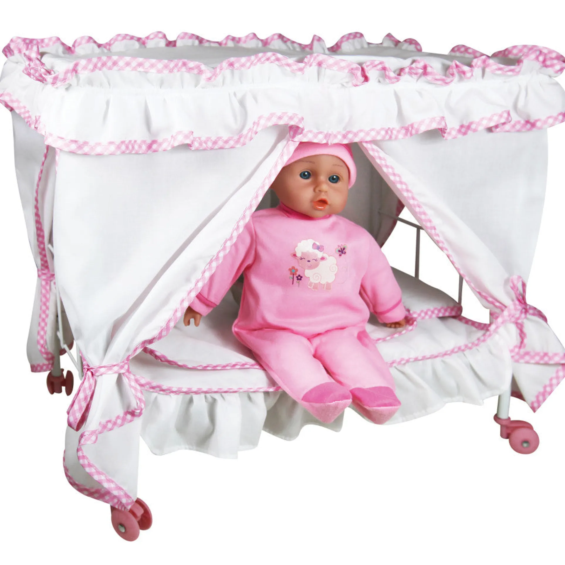 Lissi 14" Princess Canopy Bed Set with Baby Doll - Perfect for Kids Ages 3+