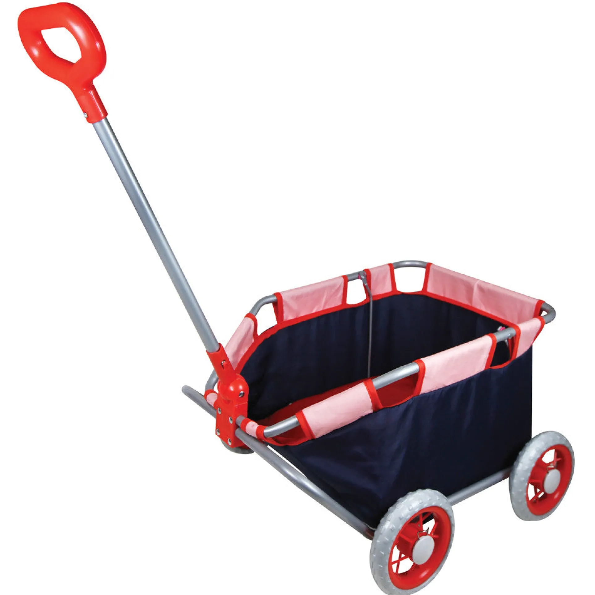 Lissi Doll Pull Cart - Navy & Red - Foldable Design for Kids Ages 2+