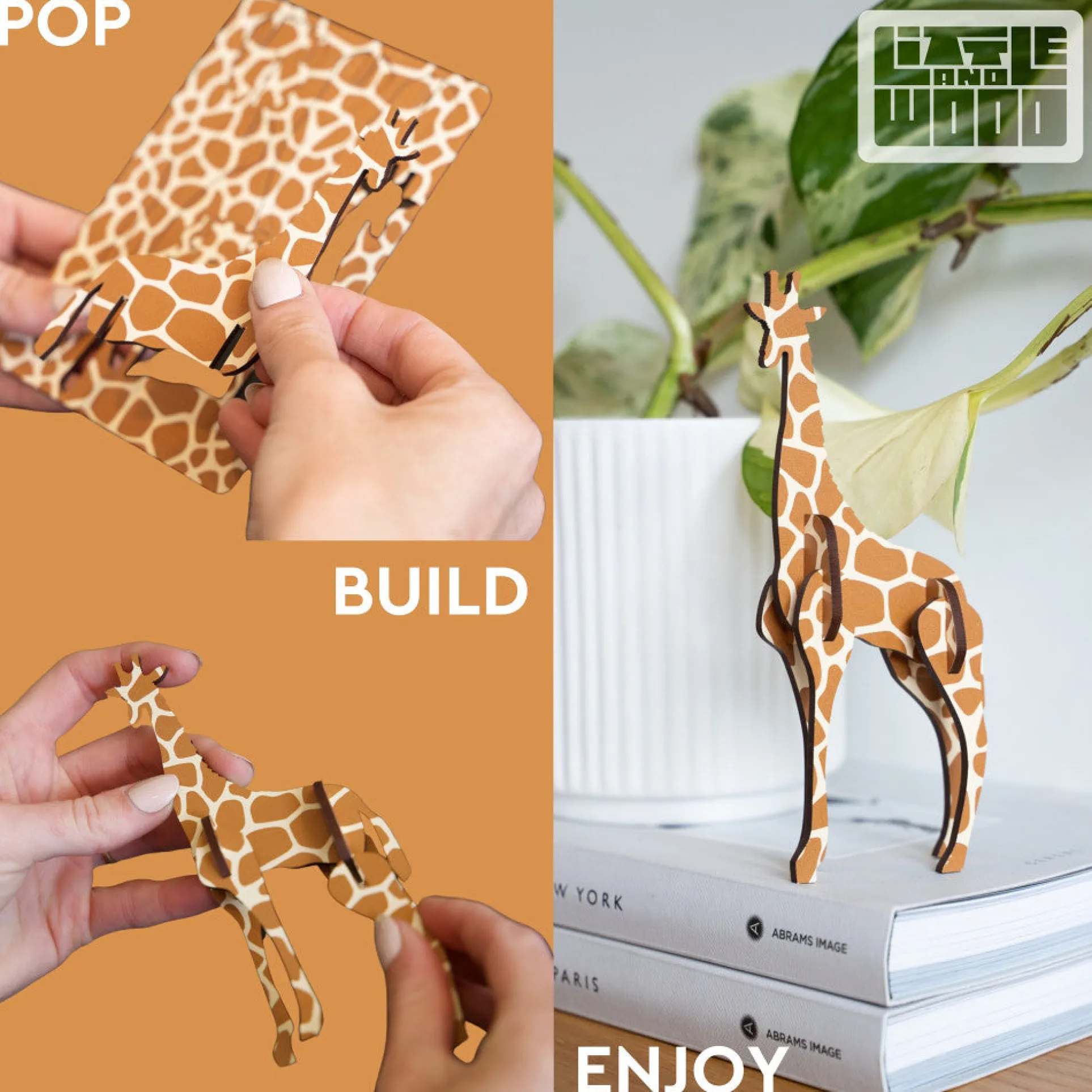 Little & Wood Chickadee 3D Wooden Puzzle Kit - Small Black Model