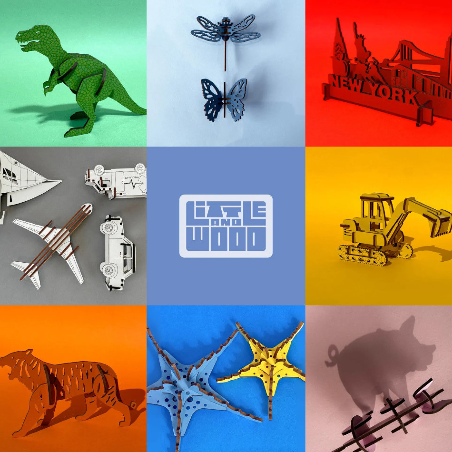 Little & Wood Chickadee 3D Wooden Puzzle Kit - Small Black Model