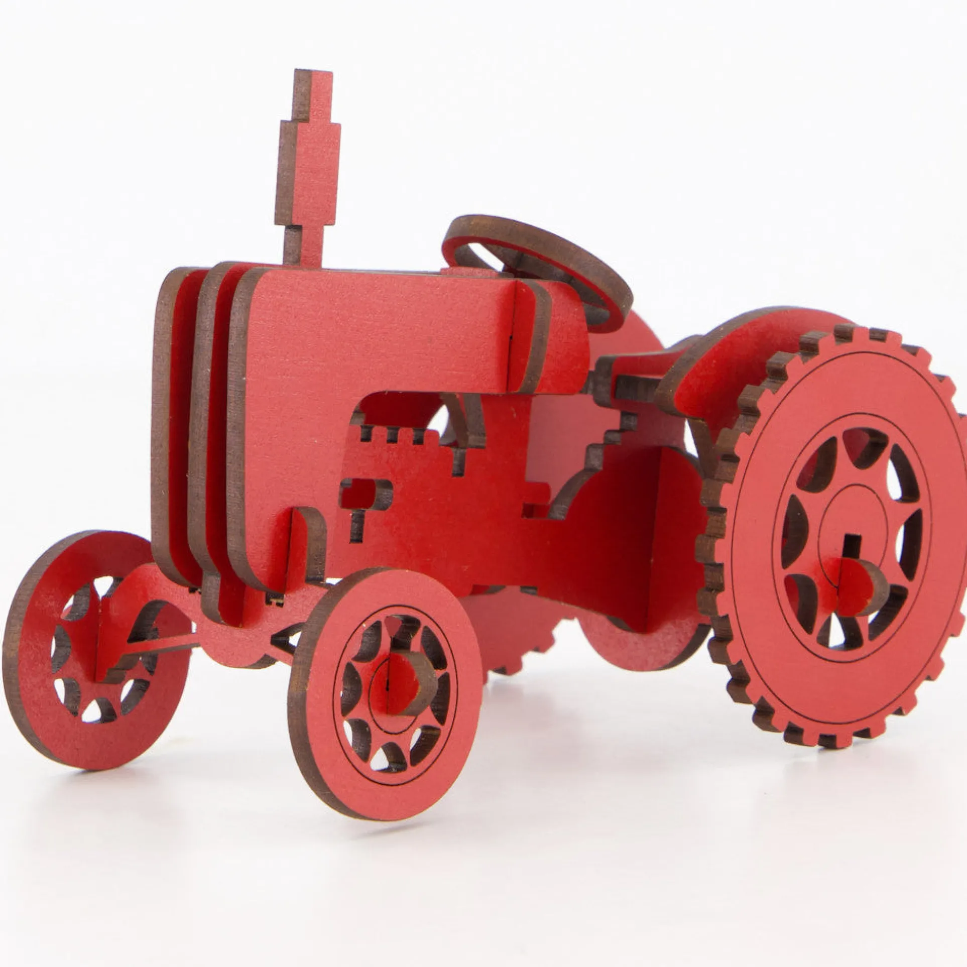 Little & Wood: Mighty Tractor - Red 3D Wooden Puzzle Kit