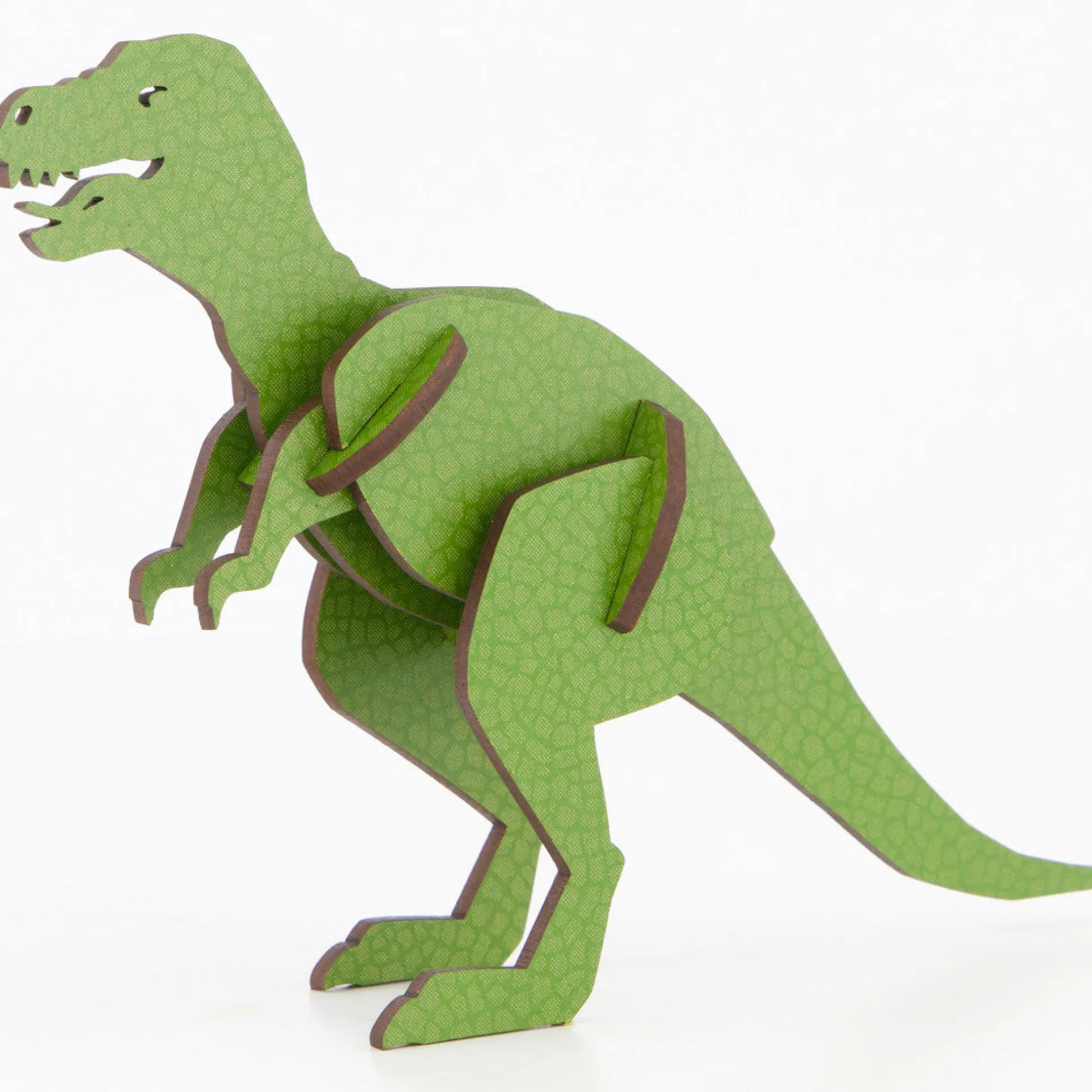 Little & Wood: T-Rex Green, Medium 3D Wooden Puzzle Kit