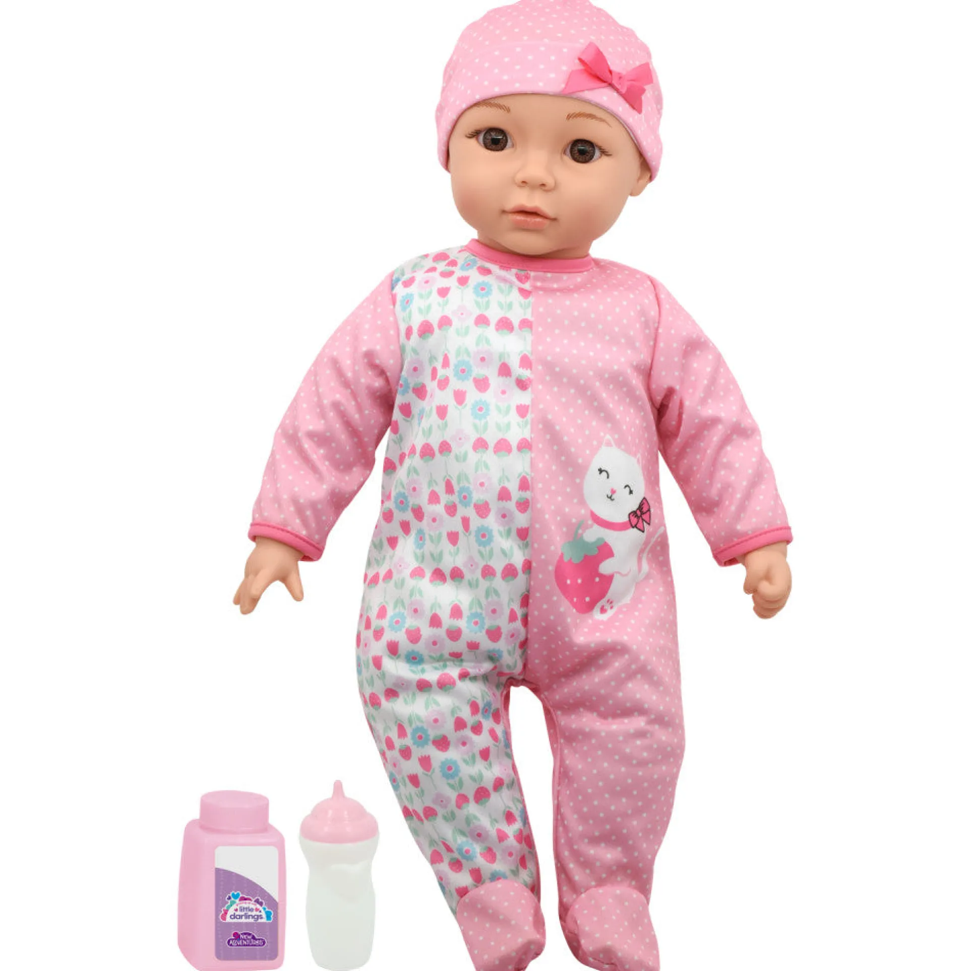 Little Darlings 19" Interactive Cuddle Baby Doll - Pink Kitty Outfit